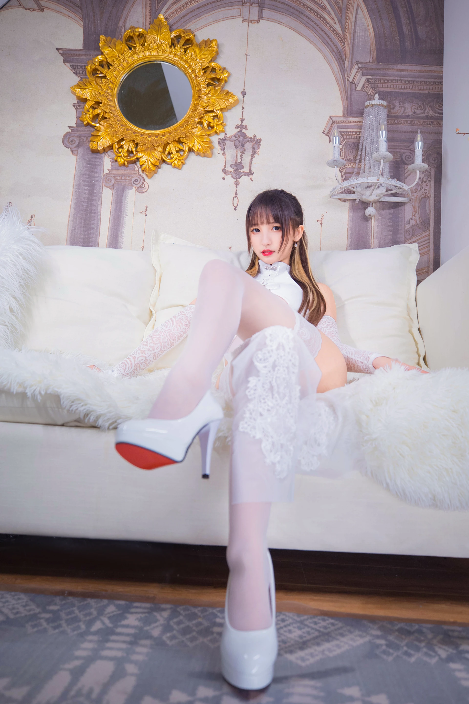 神楽坂真冬 第三季 序号12：《風と月》黑白旗袍 [150P2V-584MB]内衣, 旗袍, 白丝, 神楽坂真冬, 美腿, 美足, 高跟鞋, 黑丝