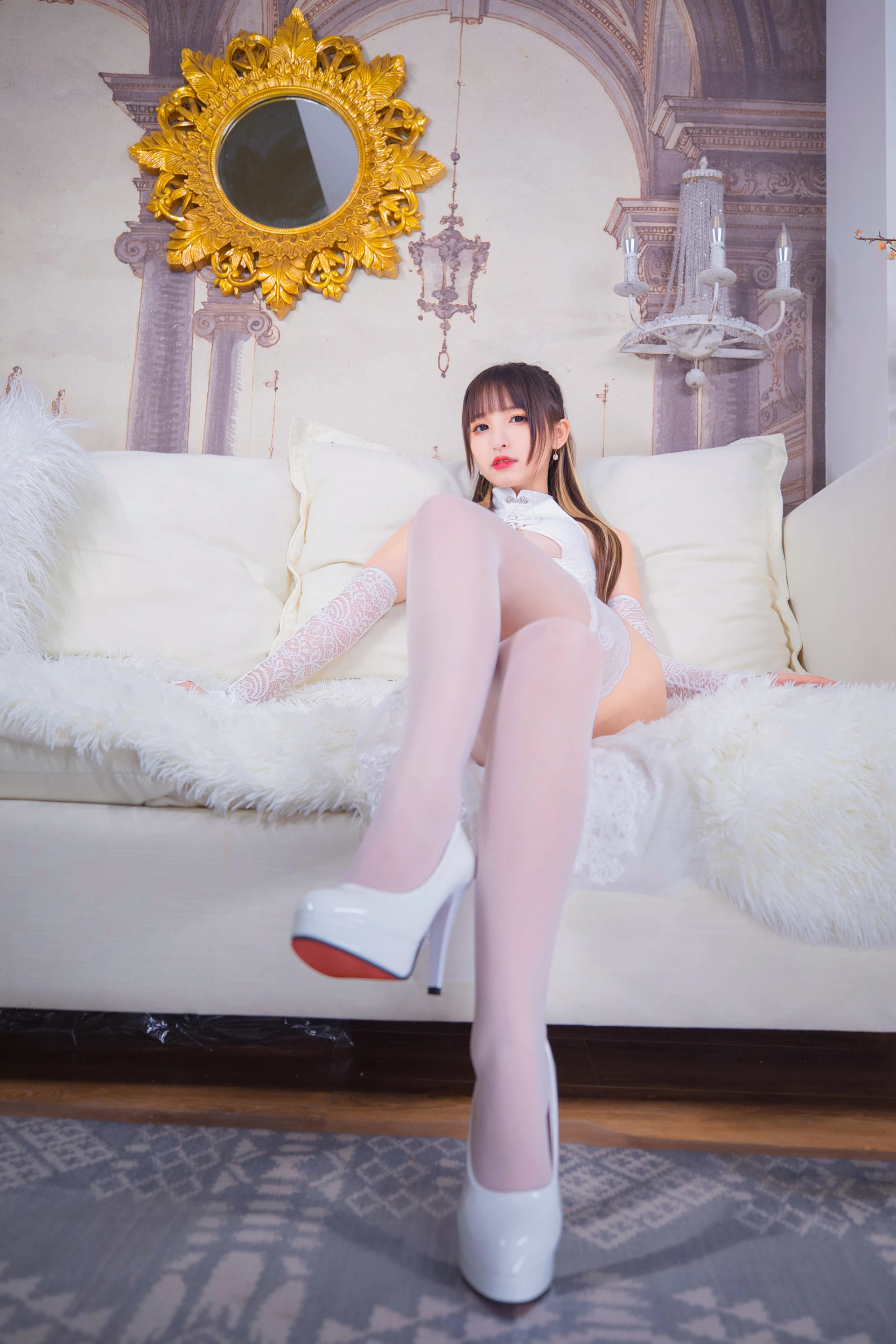 神楽坂真冬 第三季 序号12：《風と月》黑白旗袍 [150P2V-584MB]内衣, 旗袍, 白丝, 神楽坂真冬, 美腿, 美足, 高跟鞋, 黑丝