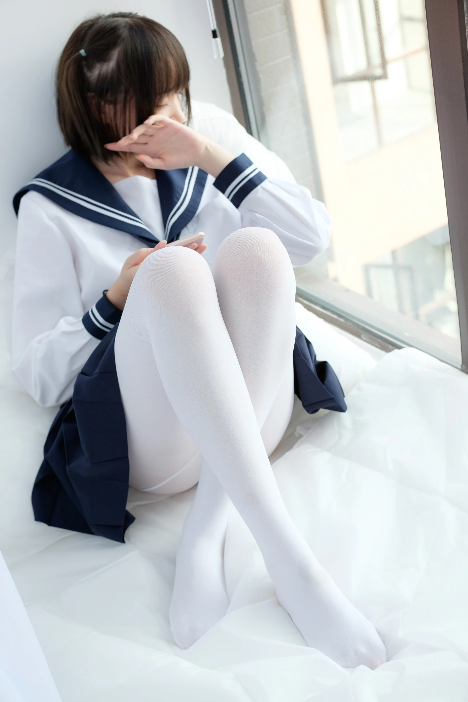 森萝财团 SSR-002 [75P-442M]Aika, 校服, 森萝财团, 白丝