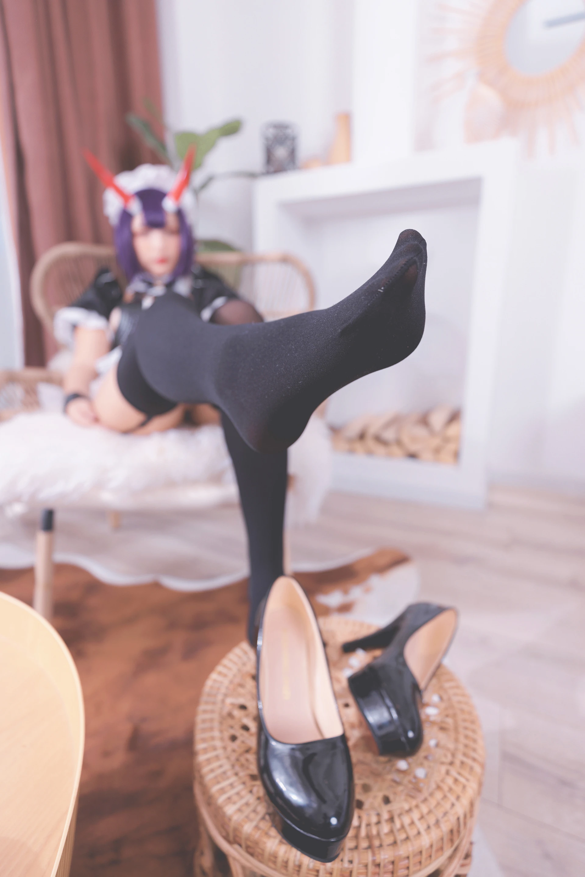 神楽坂真冬 第三季 序号5：《果実の酒気》酒吞cos [150P3V-752MB]内衣, 女仆, 神楽坂真冬, 美腿, 美足, 黑丝