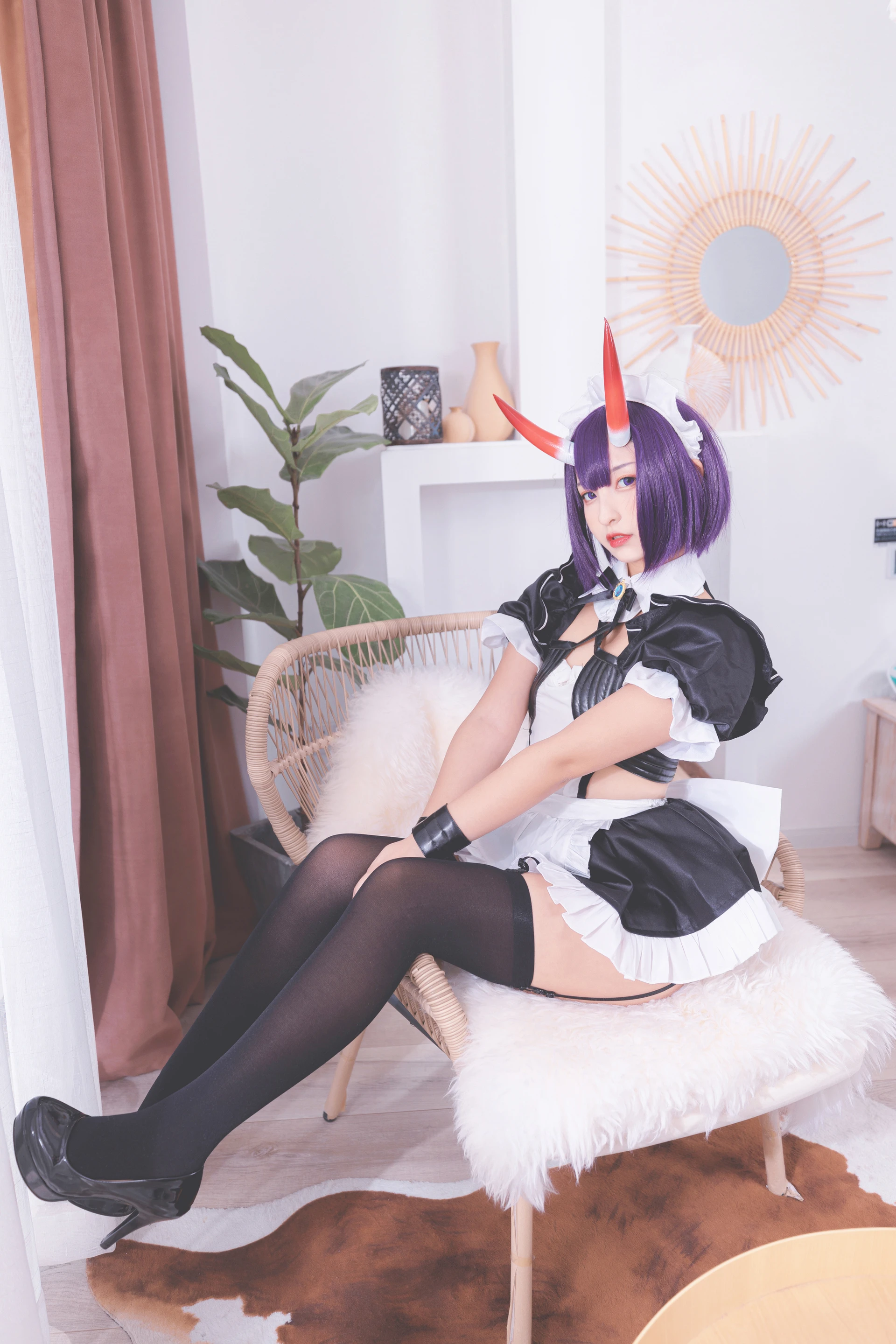 神楽坂真冬 第三季 序号5：《果実の酒気》酒吞cos [150P3V-752MB]内衣, 女仆, 神楽坂真冬, 美腿, 美足, 黑丝