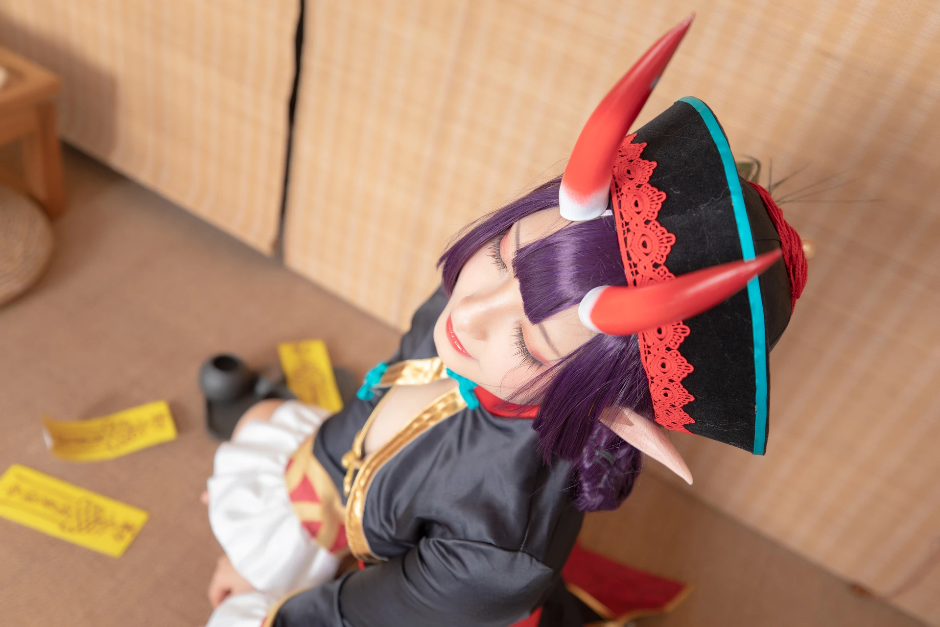 神楽坂真冬 第三季 序号5：《果実の酒気》酒吞cos [150P3V-752MB]内衣, 女仆, 神楽坂真冬, 美腿, 美足, 黑丝