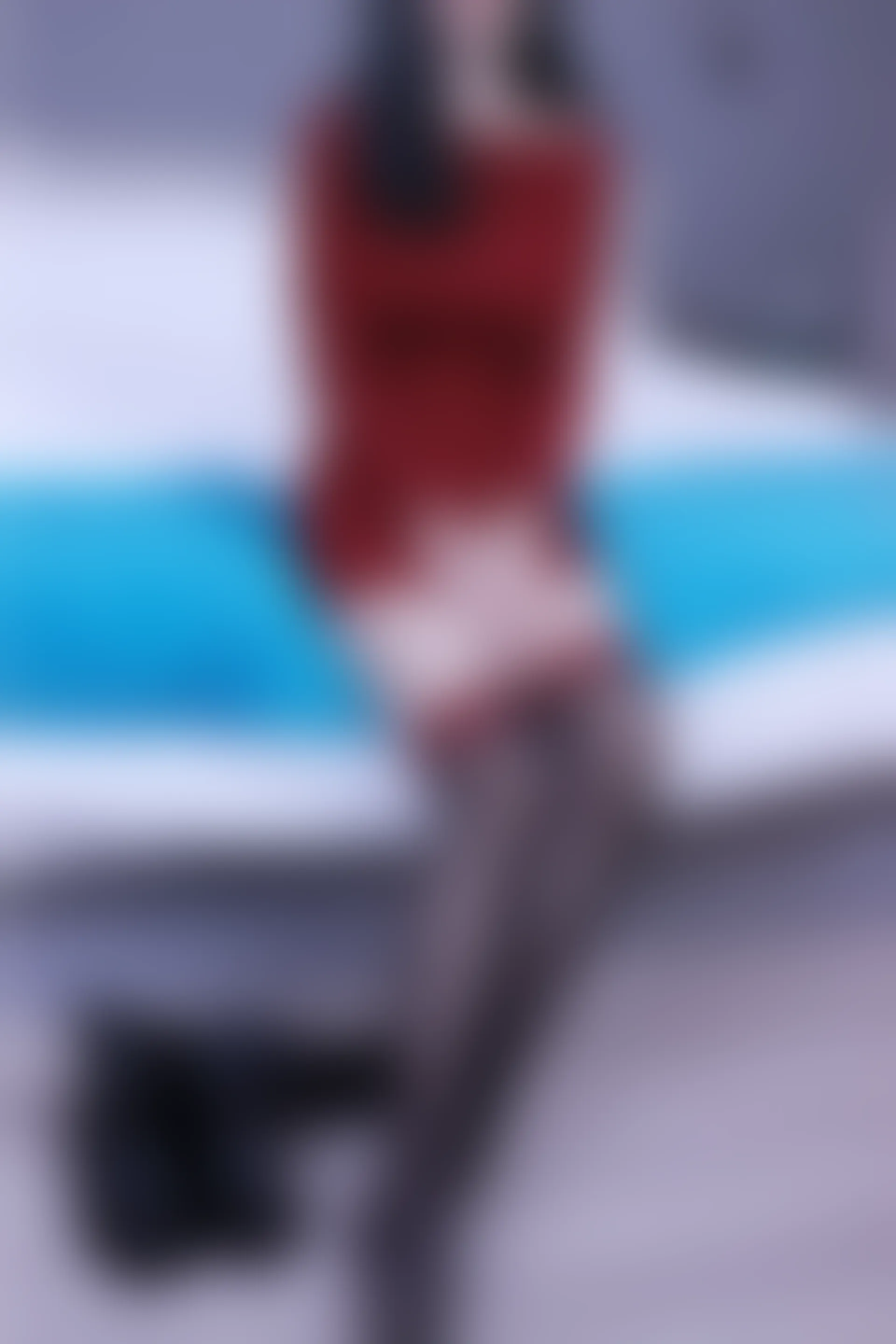初夏女神 NO.017 依依~M码酒红连衣裙搭黑色长靴[140P-1V-6.76G]