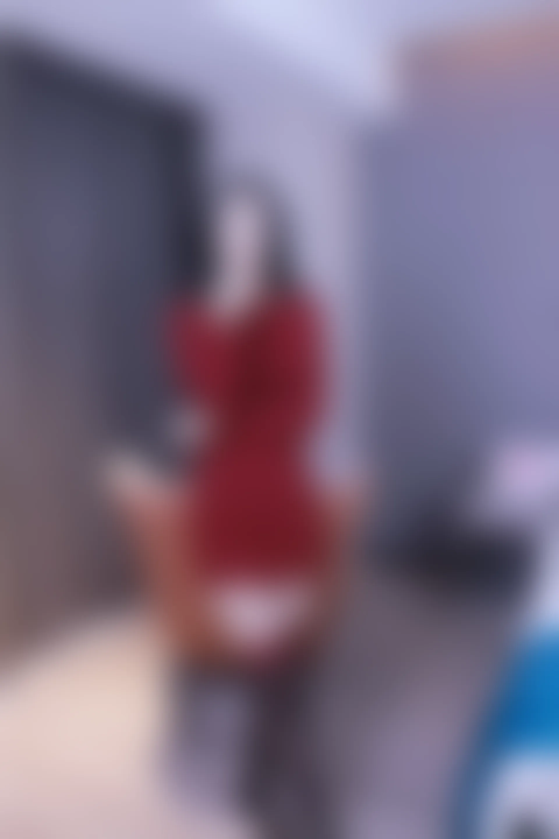 初夏女神 NO.017 依依~M码酒红连衣裙搭黑色长靴[140P-1V-6.76G]