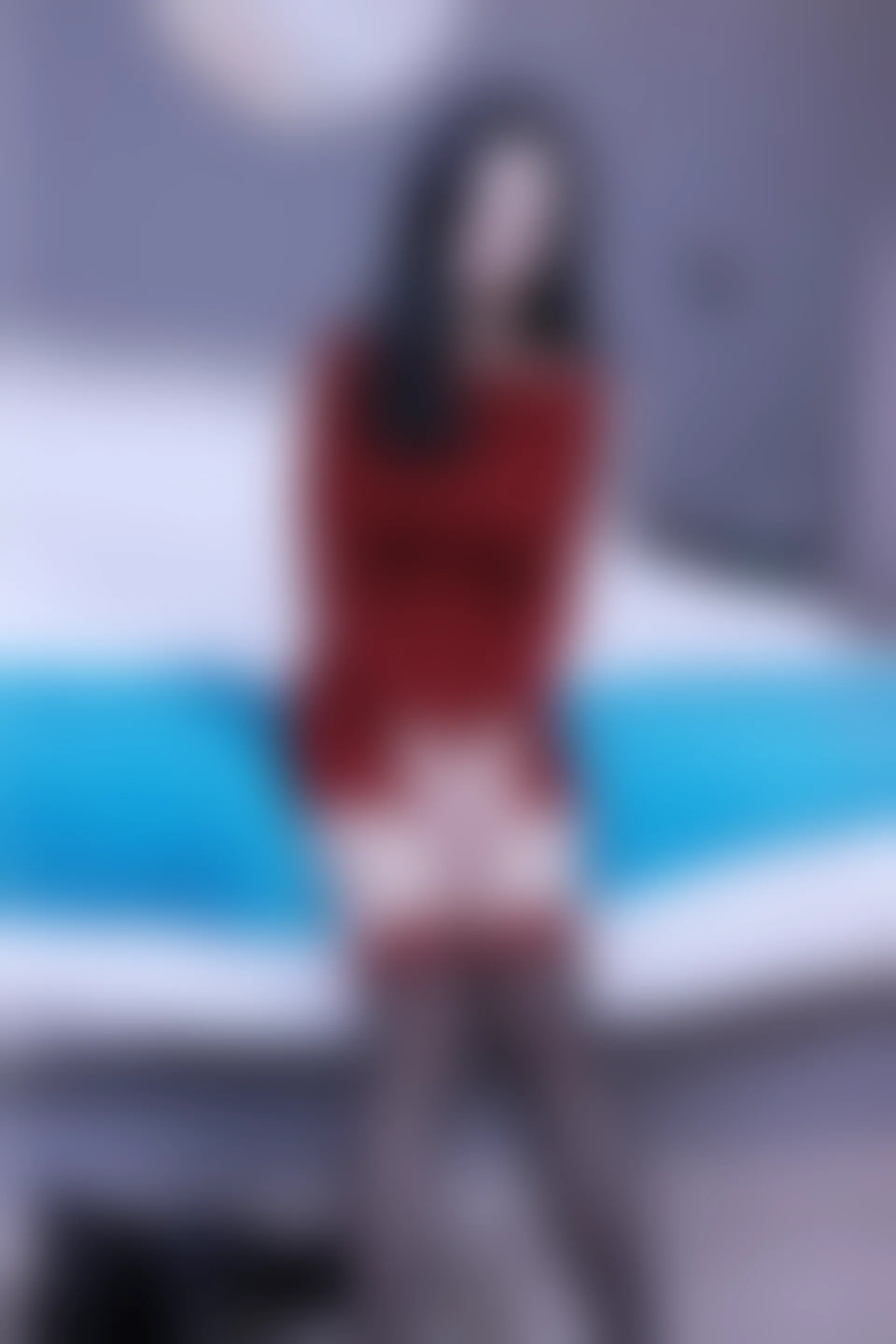 初夏女神 NO.017 依依~M码酒红连衣裙搭黑色长靴[140P-1V-6.76G]