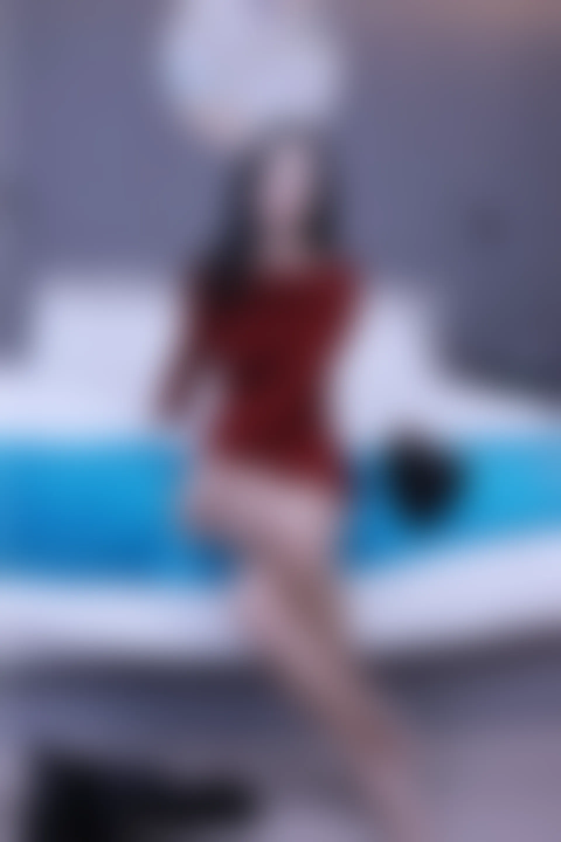 初夏女神 NO.017 依依~M码酒红连衣裙搭黑色长靴[140P-1V-6.76G]