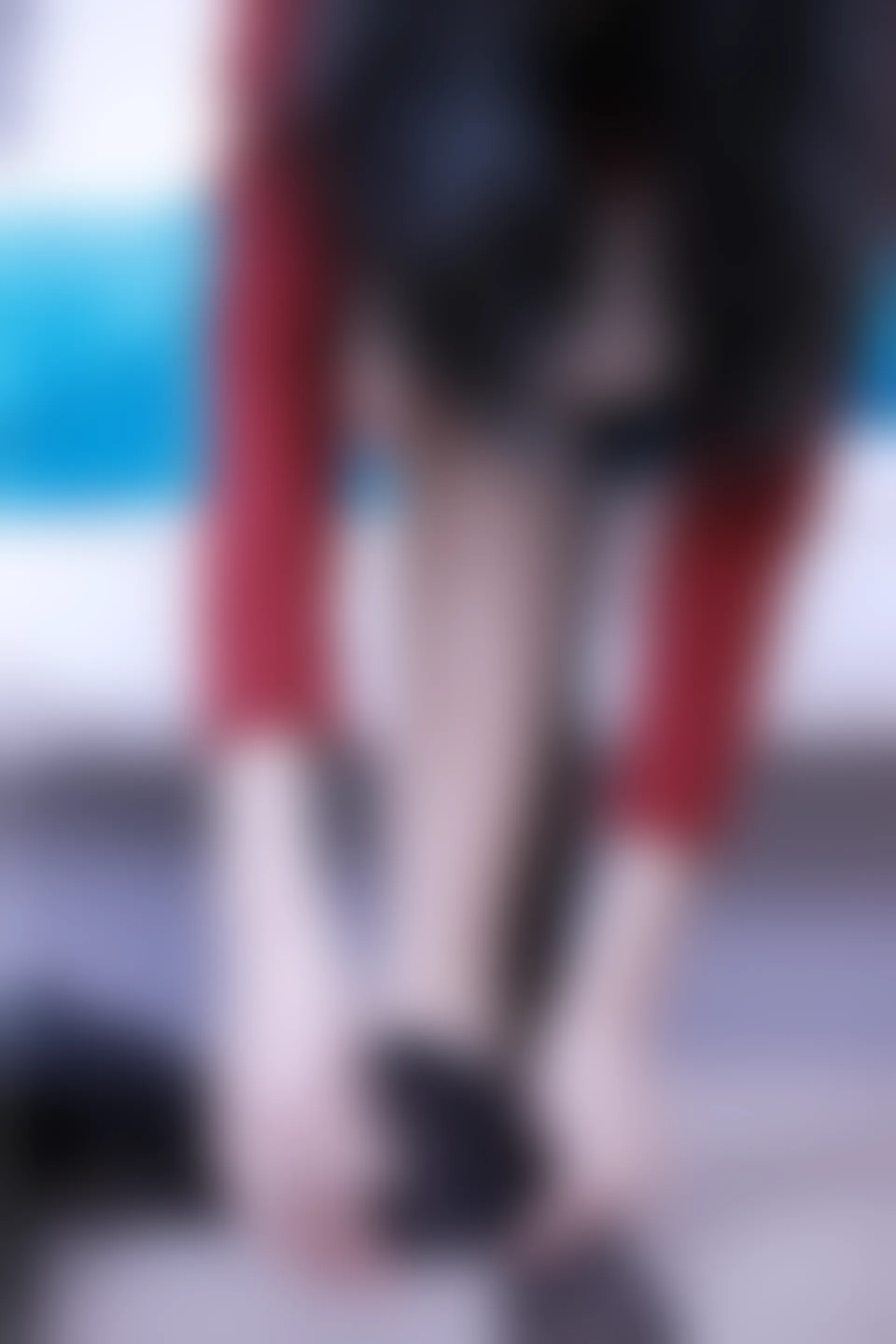 初夏女神 NO.017 依依~M码酒红连衣裙搭黑色长靴[140P-1V-6.76G]