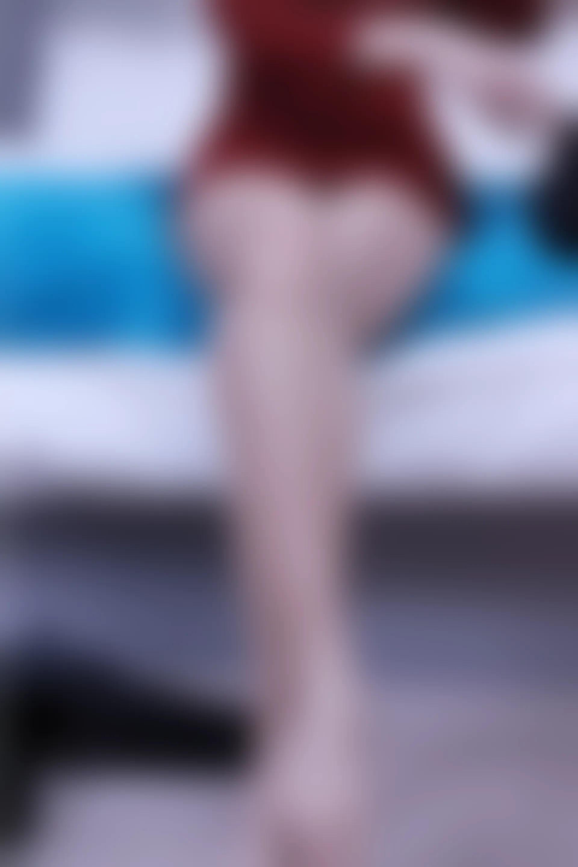 初夏女神 NO.017 依依~M码酒红连衣裙搭黑色长靴[140P-1V-6.76G]