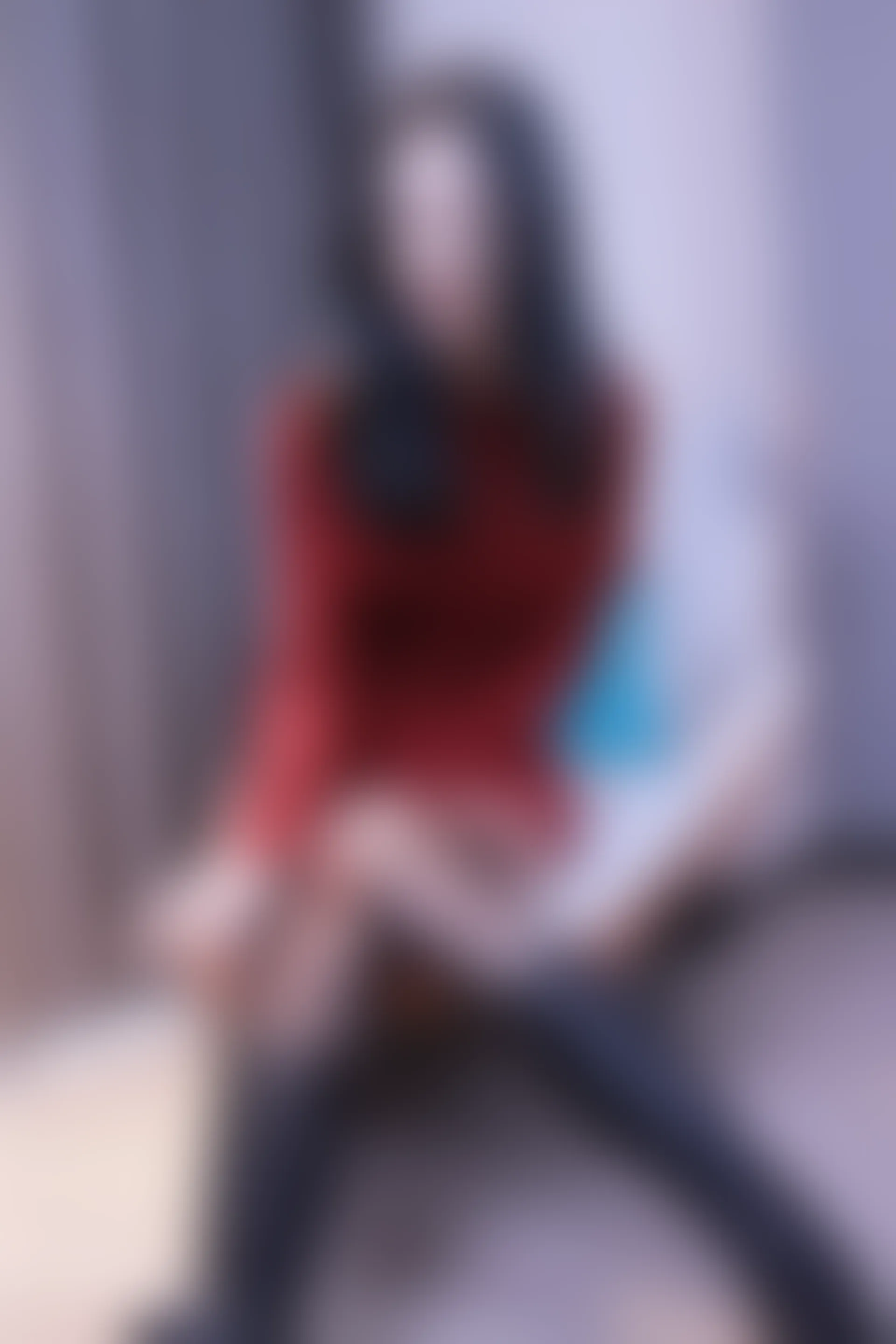初夏女神 NO.017 依依~M码酒红连衣裙搭黑色长靴[140P-1V-6.76G]