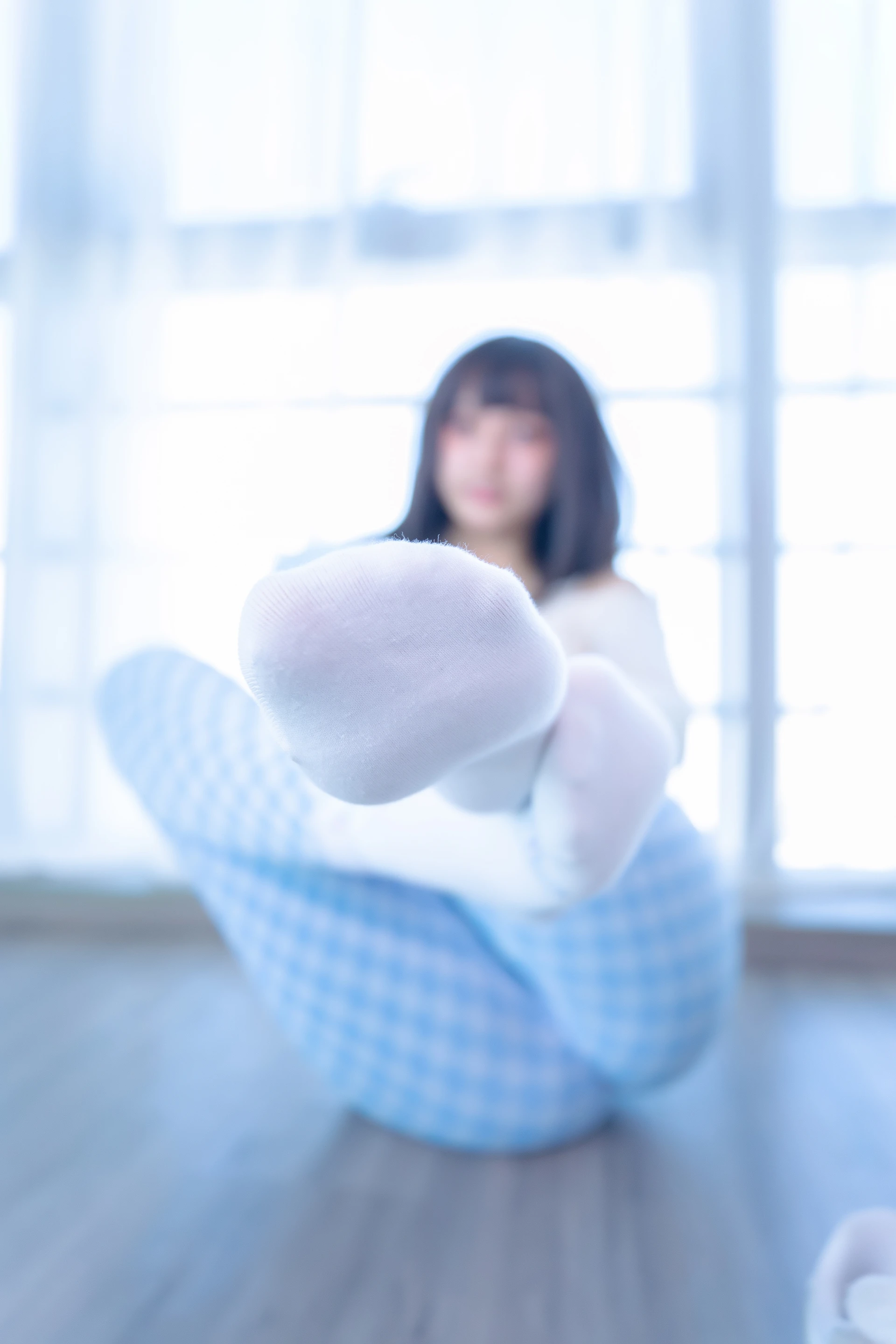 神楽坂真冬 第四季 序号7：《蓝白格》 [75P-170MB]内衣, 瑜伽服, 神楽坂真冬, 美腿, 美足