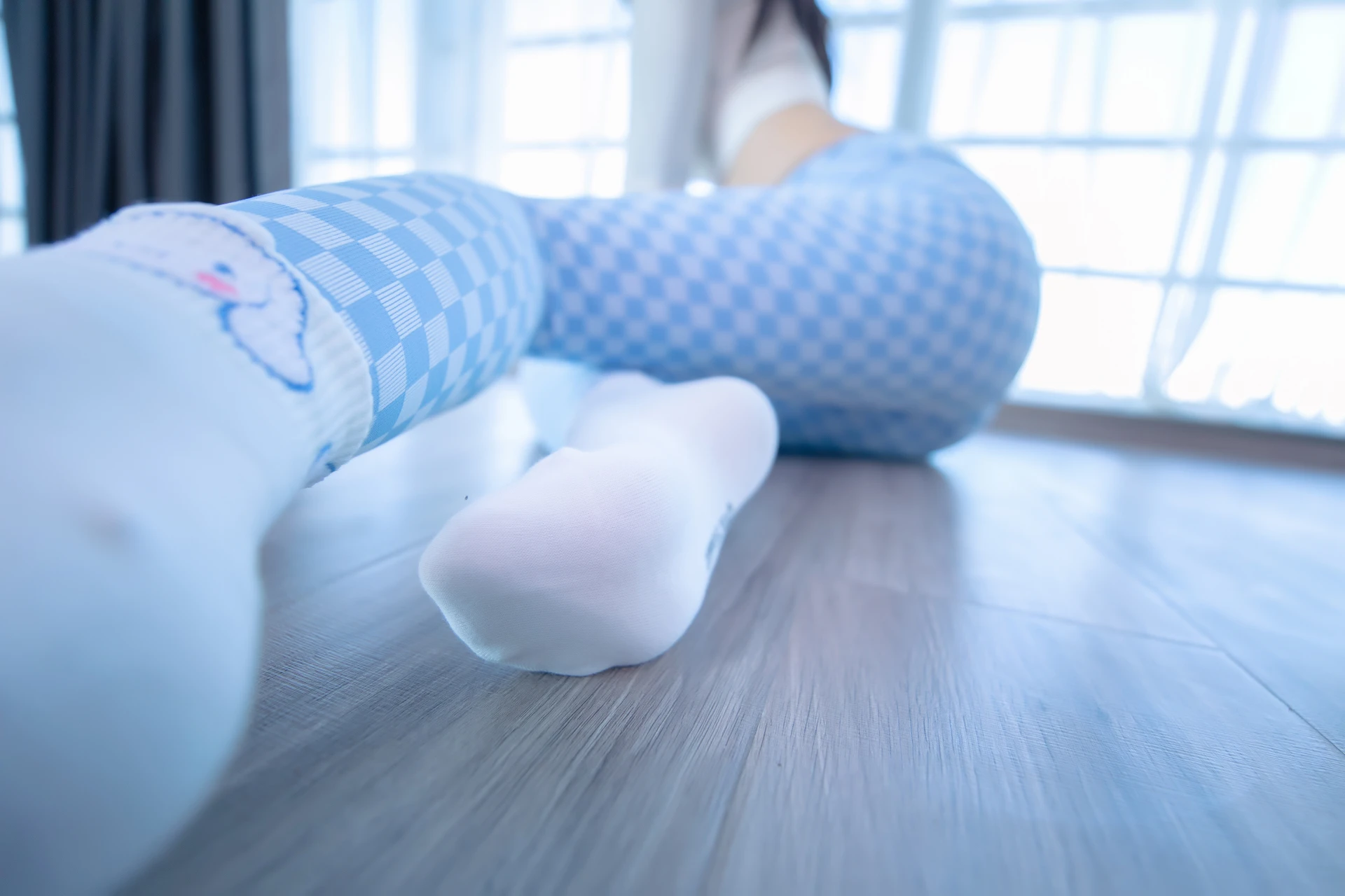 神楽坂真冬 第四季 序号7：《蓝白格》 [75P-170MB]内衣, 瑜伽服, 神楽坂真冬, 美腿, 美足