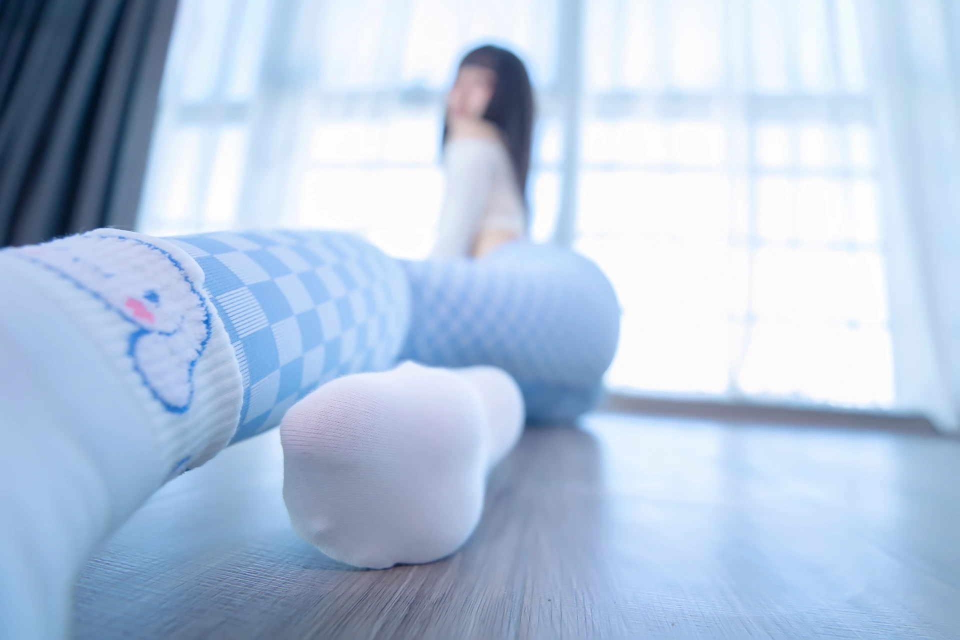 神楽坂真冬 第四季 序号7：《蓝白格》 [75P-170MB]内衣, 瑜伽服, 神楽坂真冬, 美腿, 美足