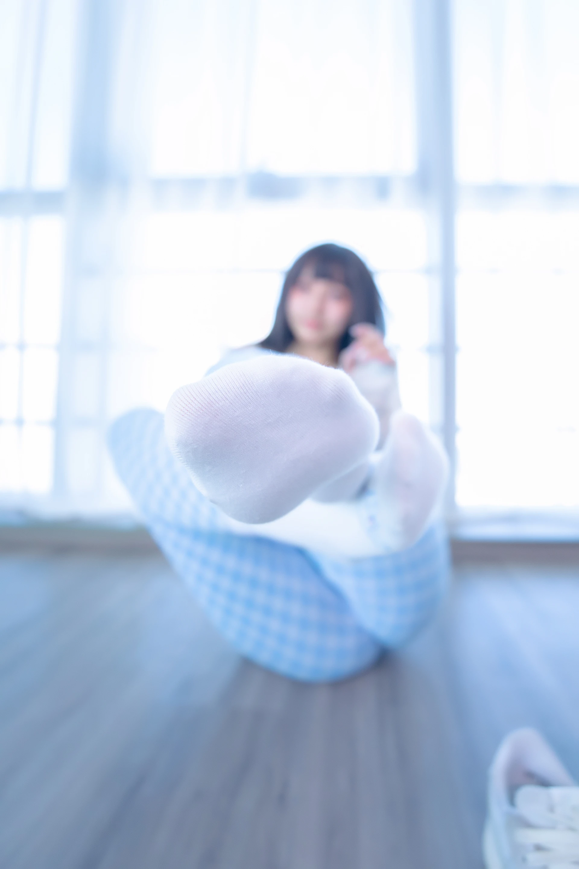 神楽坂真冬 第四季 序号7：《蓝白格》 [75P-170MB]内衣, 瑜伽服, 神楽坂真冬, 美腿, 美足