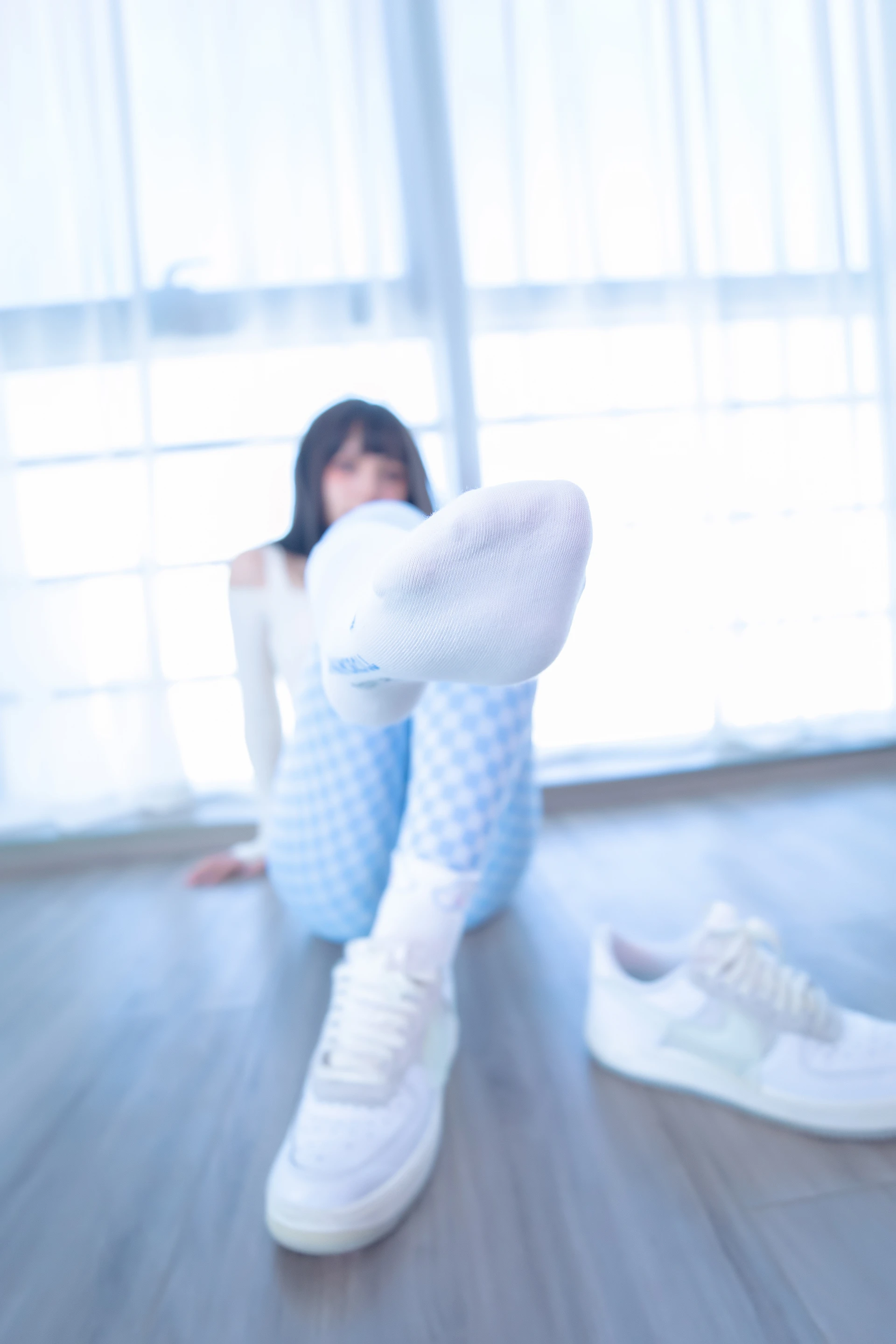 神楽坂真冬 第四季 序号7：《蓝白格》 [75P-170MB]内衣, 瑜伽服, 神楽坂真冬, 美腿, 美足