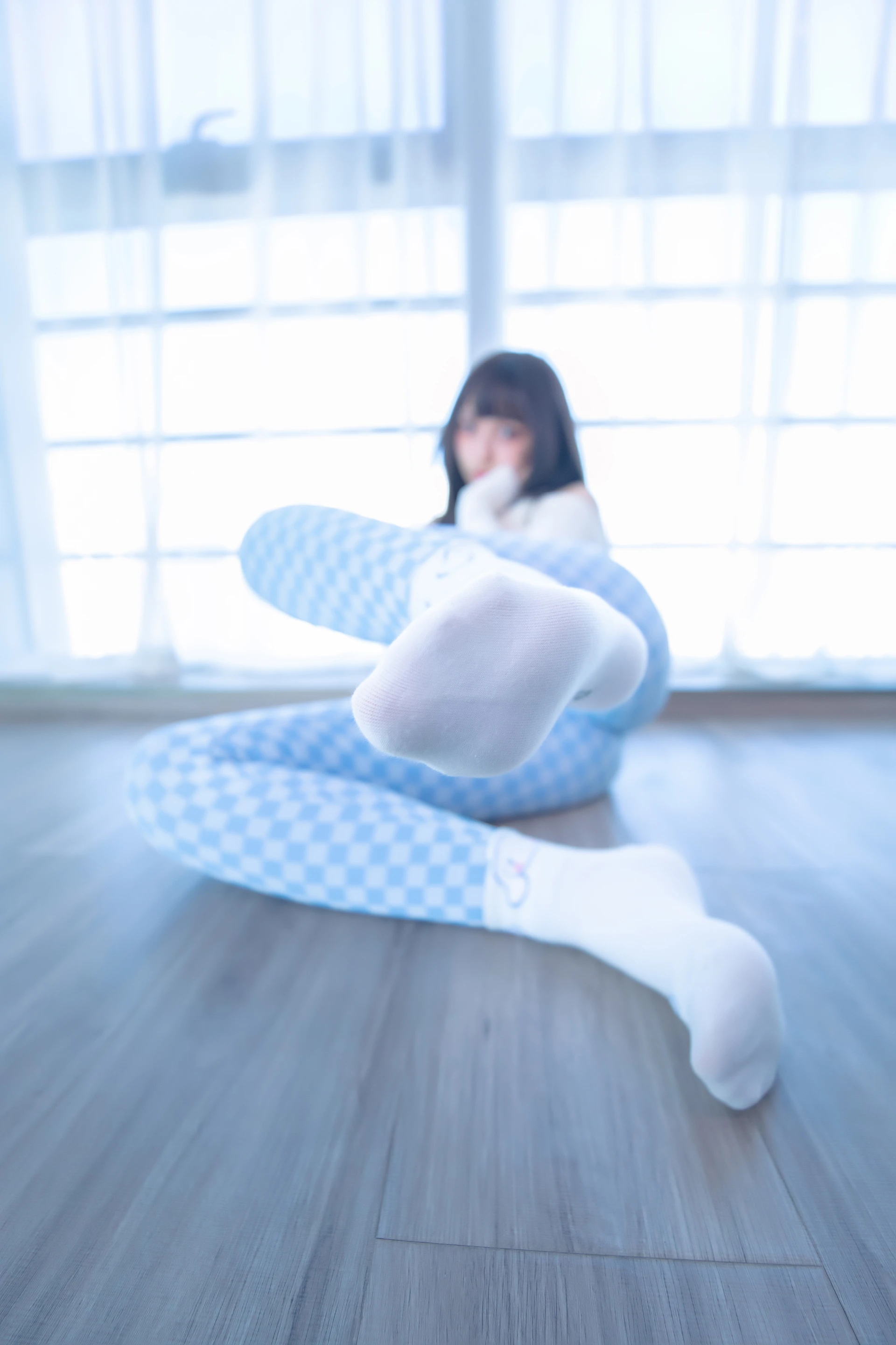 神楽坂真冬 第四季 序号7：《蓝白格》 [75P-170MB]内衣, 瑜伽服, 神楽坂真冬, 美腿, 美足