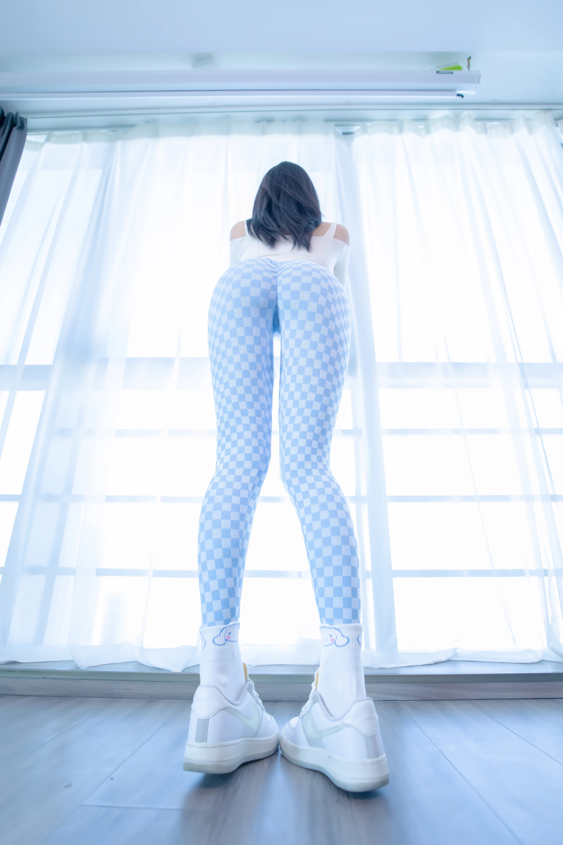 神楽坂真冬 第四季 序号7：《蓝白格》 [75P-170MB]内衣, 瑜伽服, 神楽坂真冬, 美腿, 美足