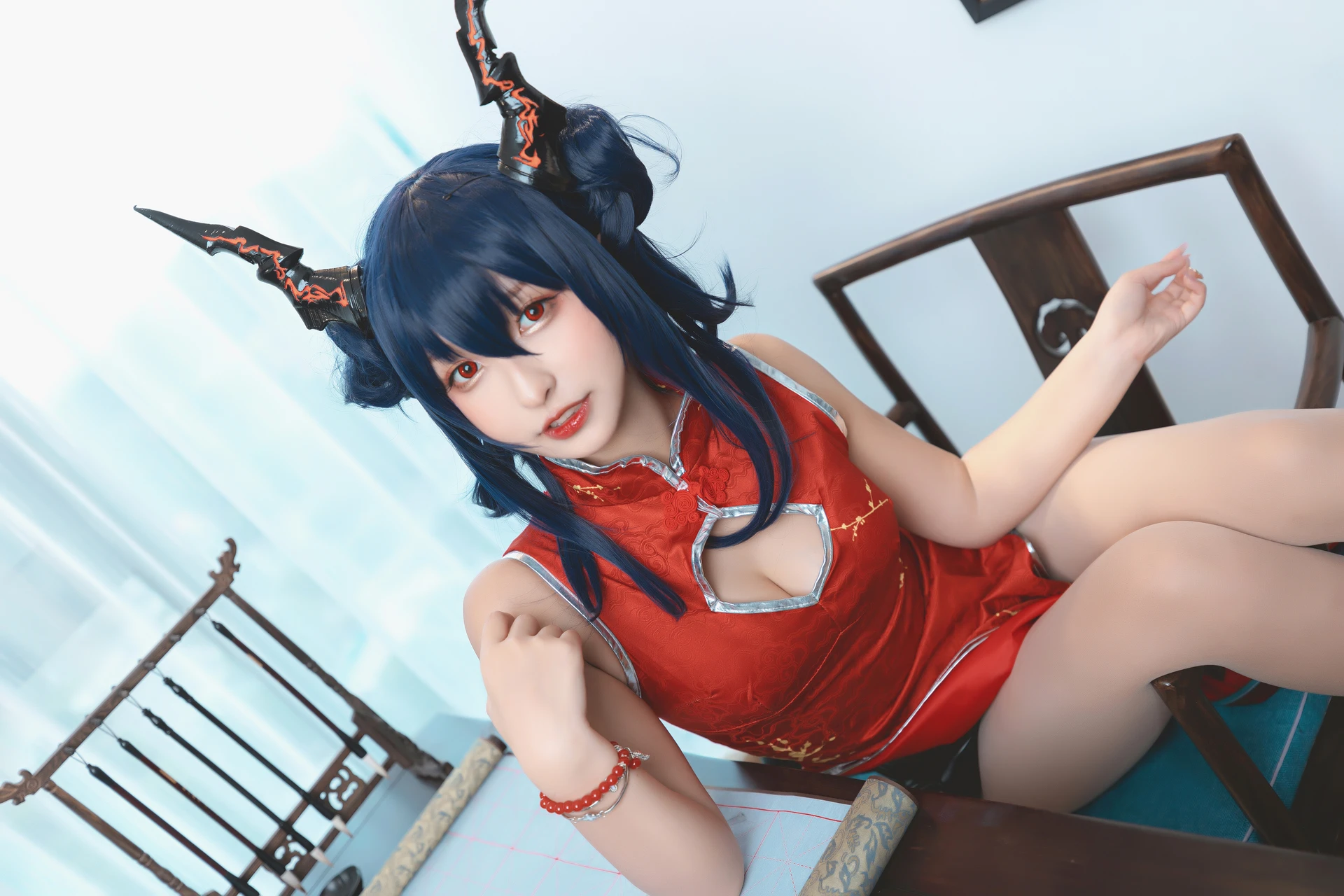 神楽坂真冬 第三季 序号7：《刀ノ語》陈&妖刀姬cos [150P3V-755MB]内衣, 旗袍, 白丝, 神楽坂真冬, 美腿, 美足, 肉丝