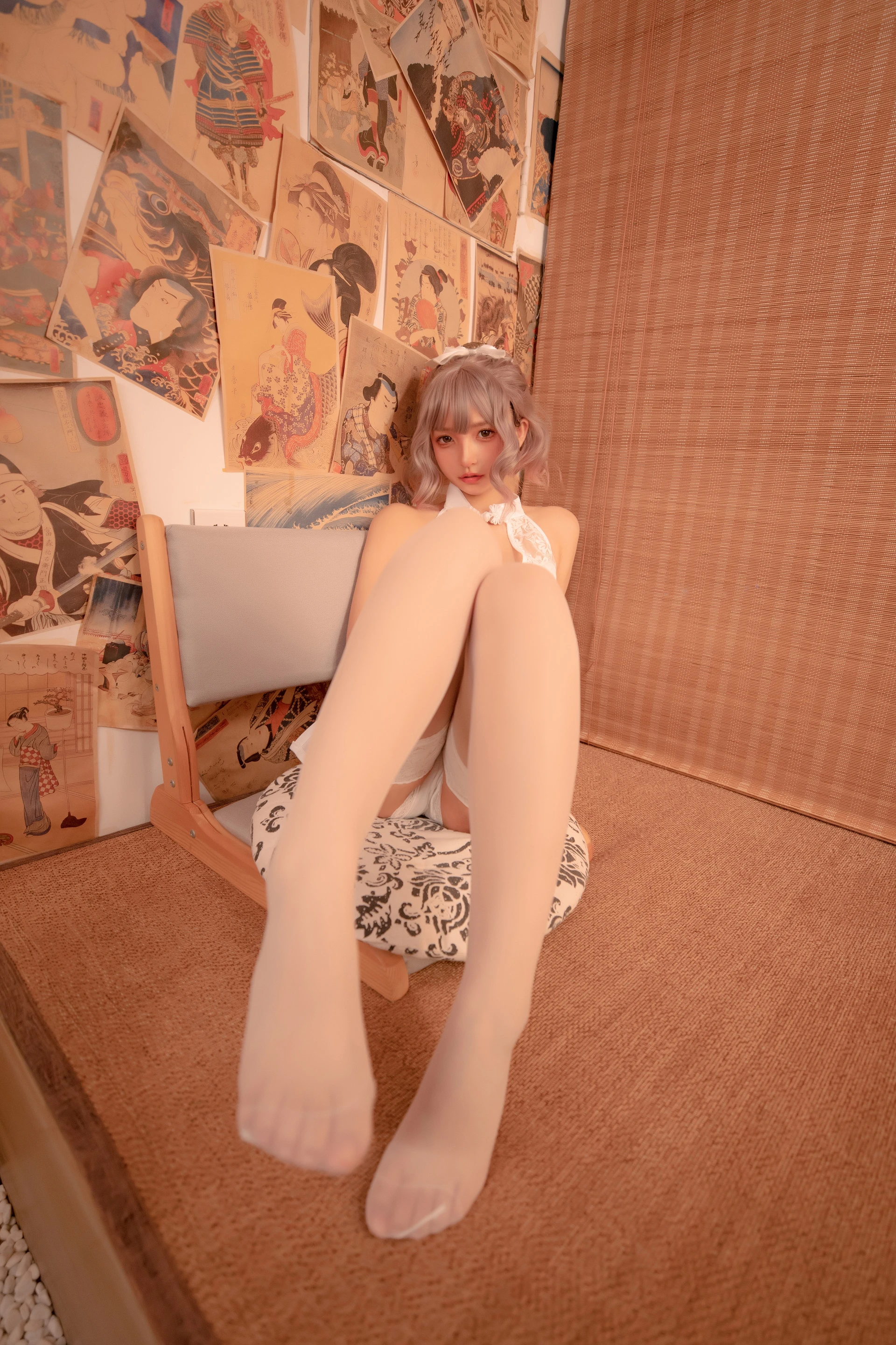 神楽坂真冬 第四季 序号3：《白旗袍》 [75P-251MB]内衣, 双马尾, 白丝, 神楽坂真冬, 美腿, 美足