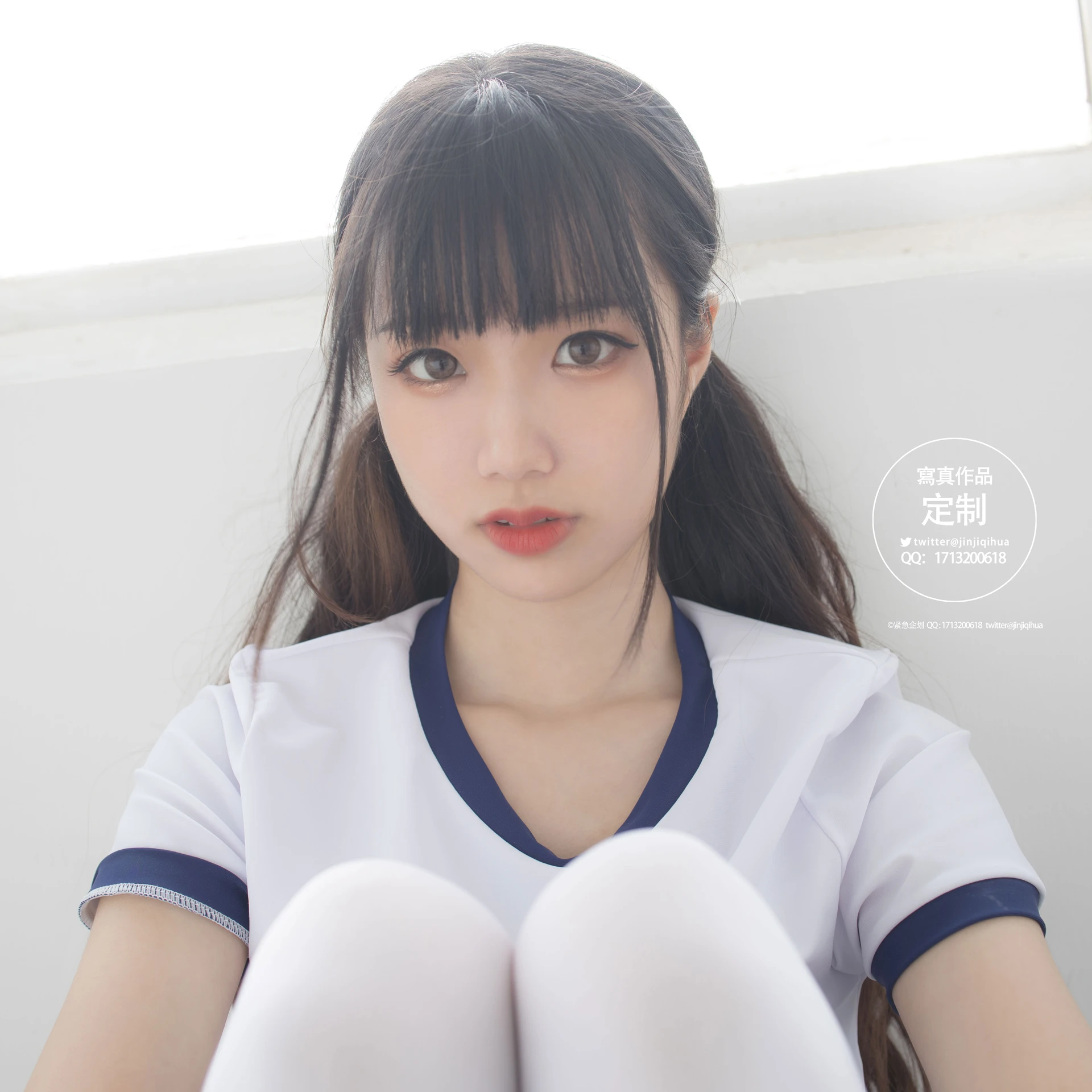 紧急企划 VOL.004 [69P1V-467M] 一只喵喵梓一只喵喵梓, 体操服, 双马尾, 可爱, 死库水, 白丝, 紧急企划, 美腿, 美足, 蕾丝