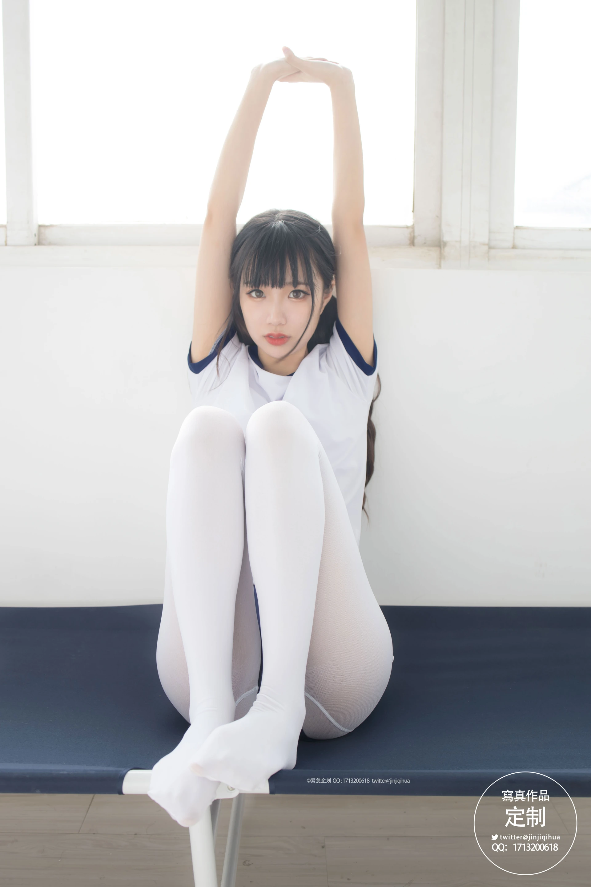 紧急企划 VOL.004 [69P1V-467M] 一只喵喵梓一只喵喵梓, 体操服, 双马尾, 可爱, 死库水, 白丝, 紧急企划, 美腿, 美足, 蕾丝