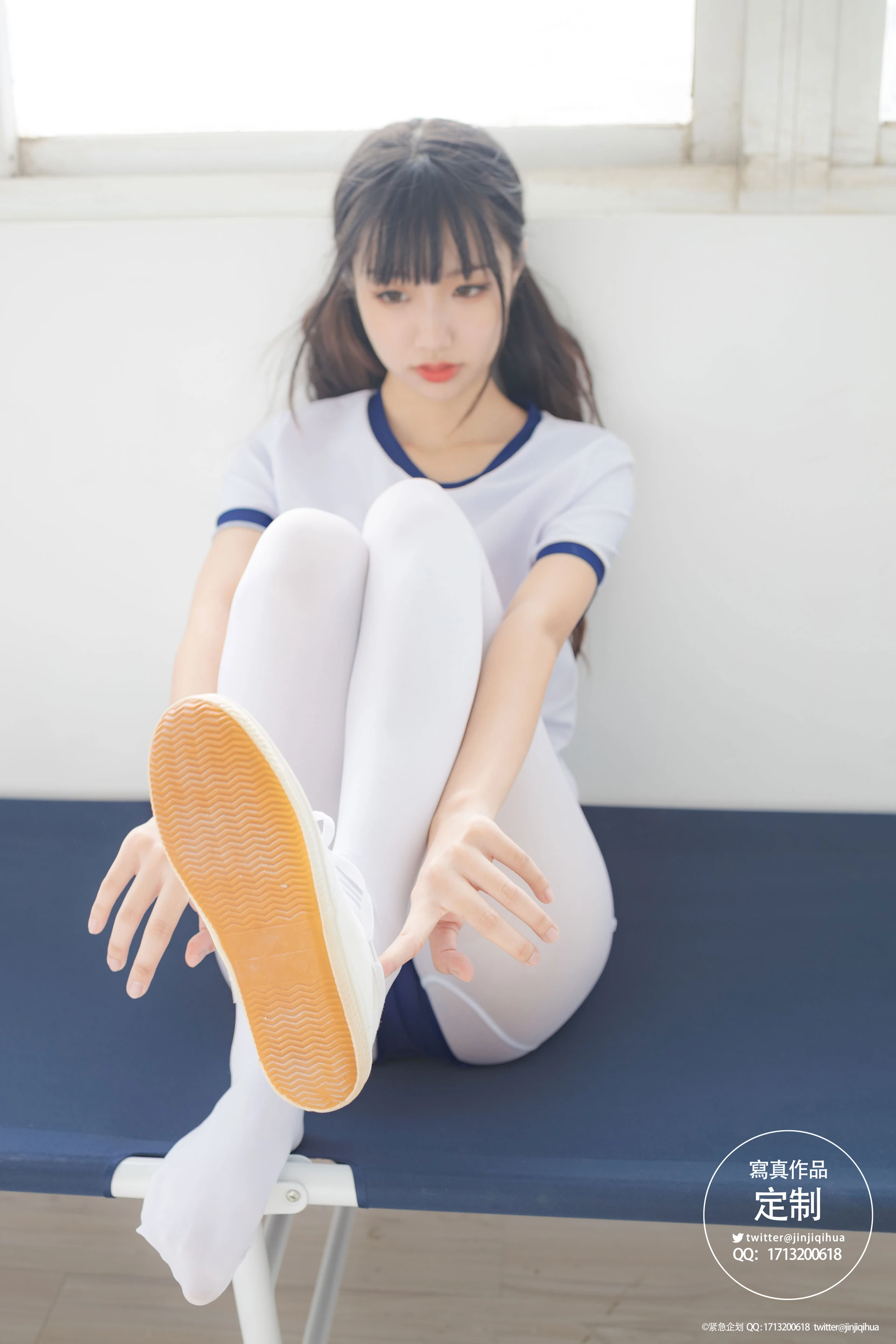 紧急企划 VOL.004 [69P1V-467M] 一只喵喵梓一只喵喵梓, 体操服, 双马尾, 可爱, 死库水, 白丝, 紧急企划, 美腿, 美足, 蕾丝