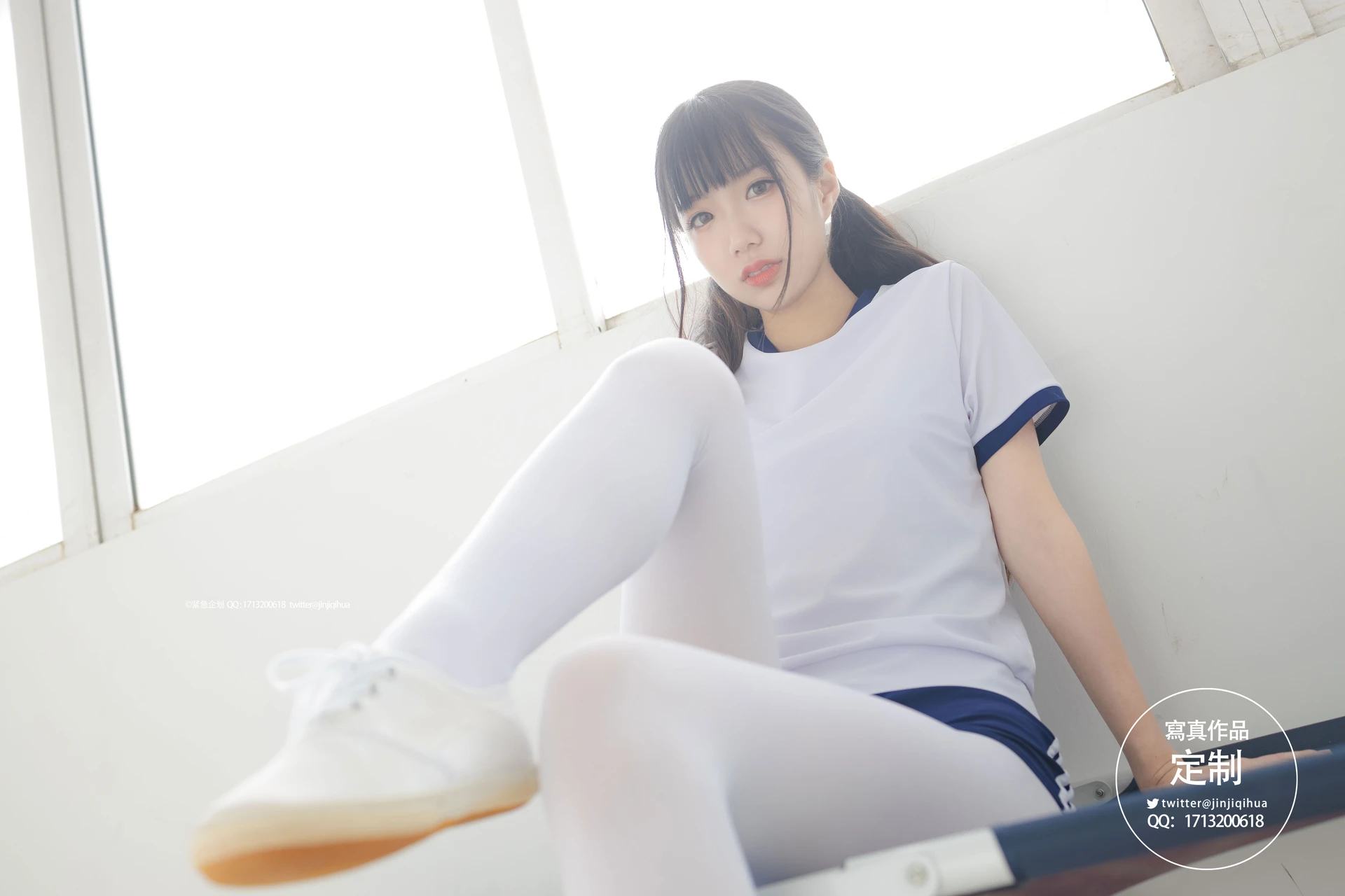 紧急企划 VOL.004 [69P1V-467M] 一只喵喵梓一只喵喵梓, 体操服, 双马尾, 可爱, 死库水, 白丝, 紧急企划, 美腿, 美足, 蕾丝