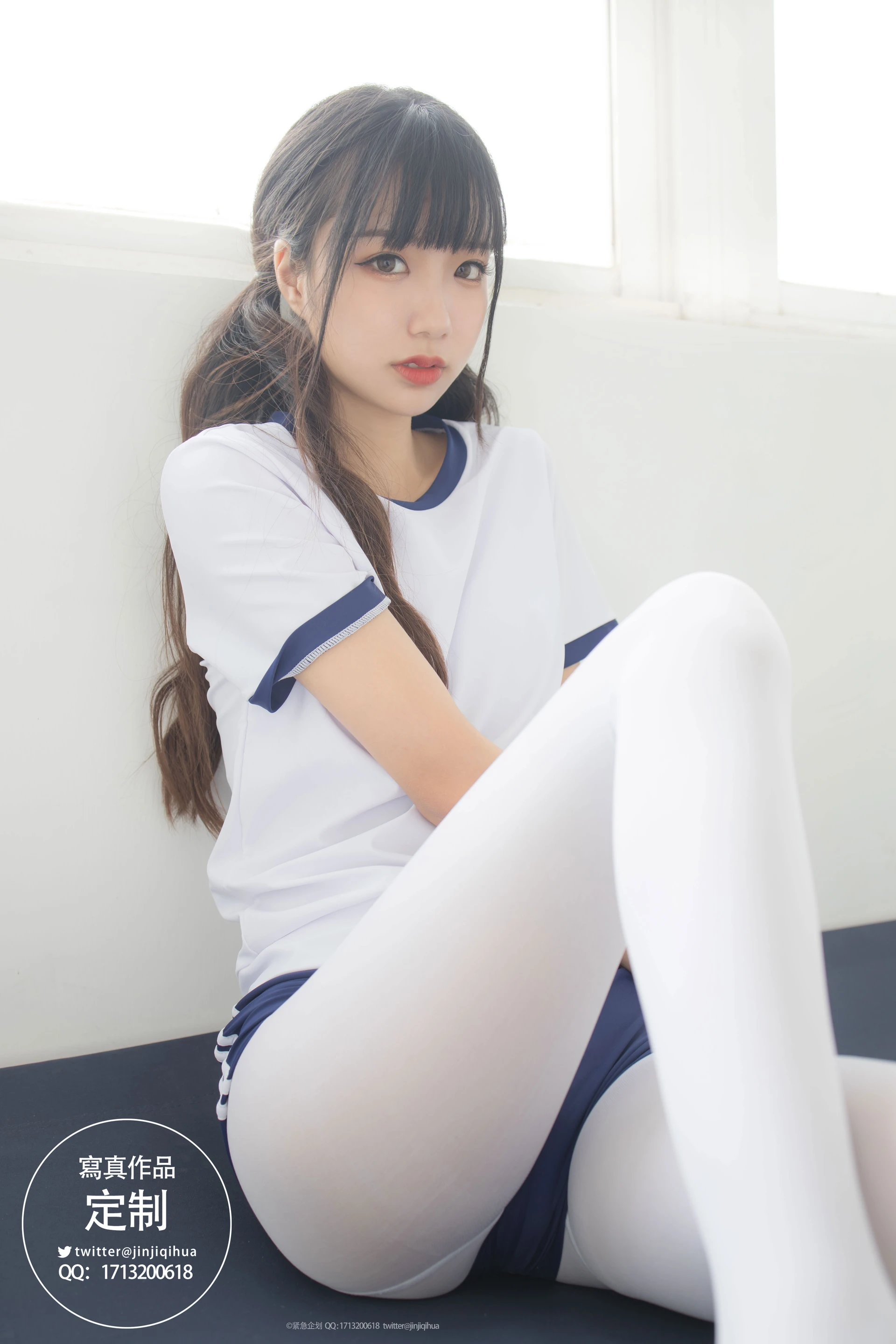 紧急企划 VOL.004 [69P1V-467M] 一只喵喵梓一只喵喵梓, 体操服, 双马尾, 可爱, 死库水, 白丝, 紧急企划, 美腿, 美足, 蕾丝