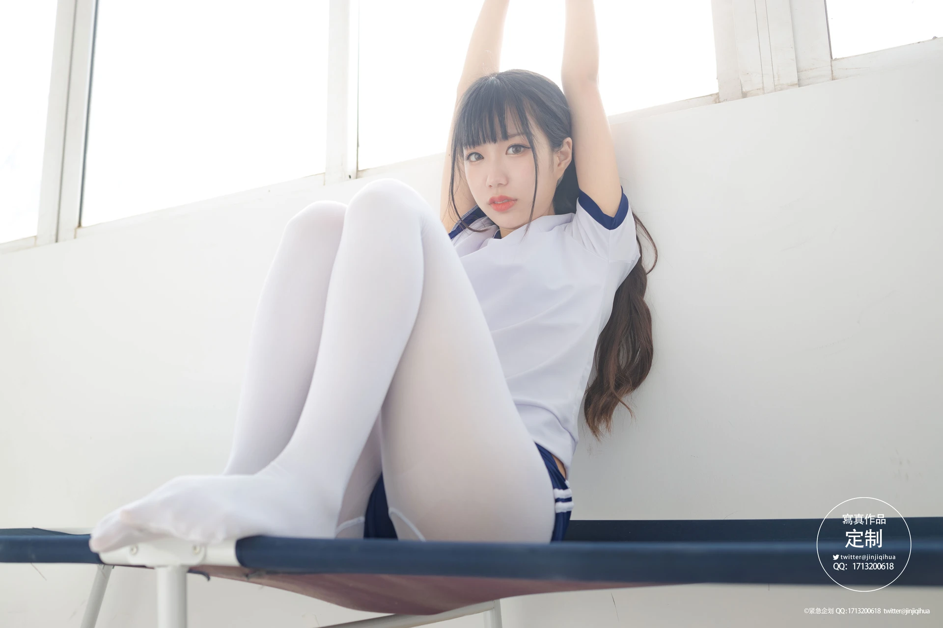 紧急企划 VOL.004 [69P1V-467M] 一只喵喵梓一只喵喵梓, 体操服, 双马尾, 可爱, 死库水, 白丝, 紧急企划, 美腿, 美足, 蕾丝