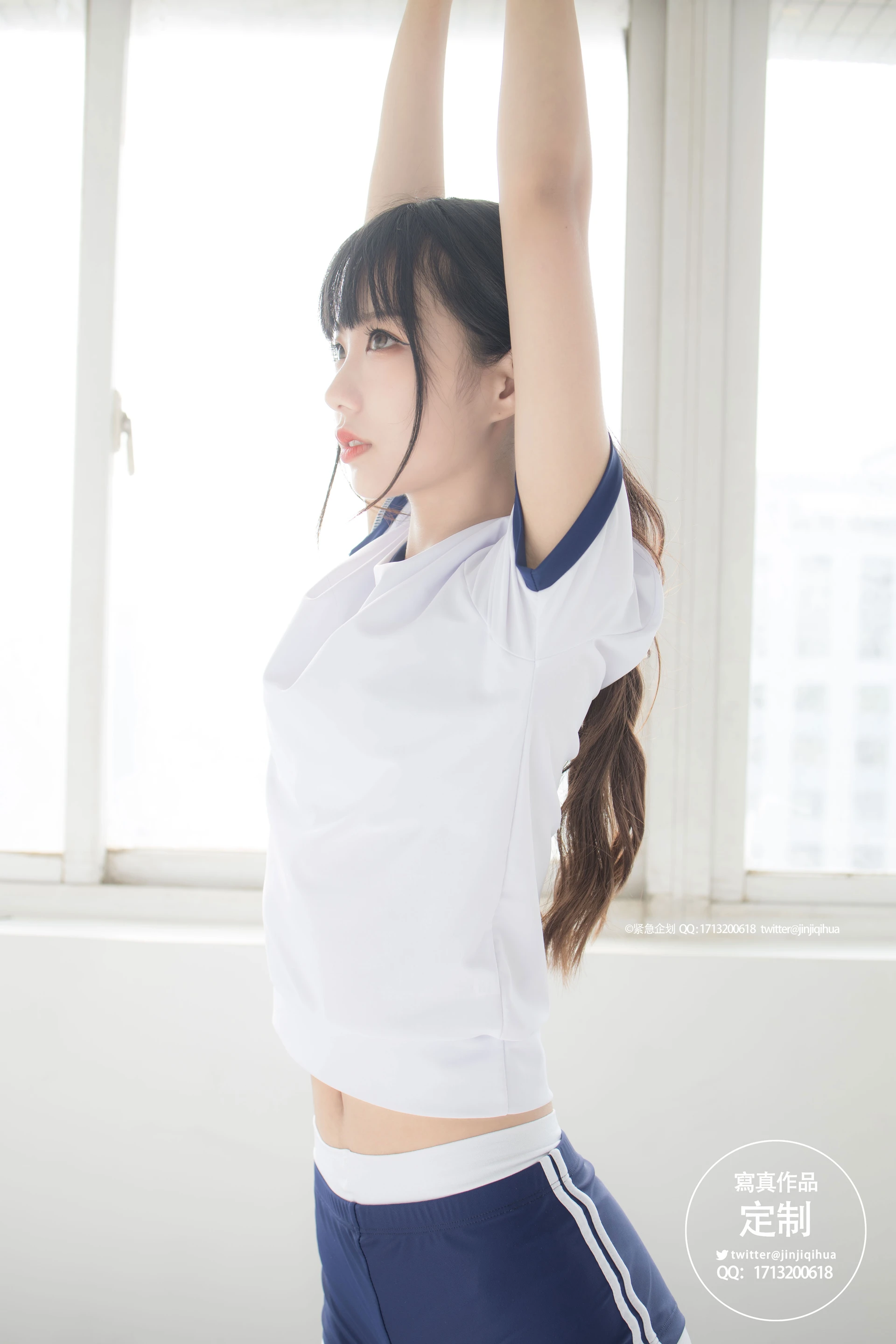 紧急企划 VOL.004 [69P1V-467M] 一只喵喵梓一只喵喵梓, 体操服, 双马尾, 可爱, 死库水, 白丝, 紧急企划, 美腿, 美足, 蕾丝