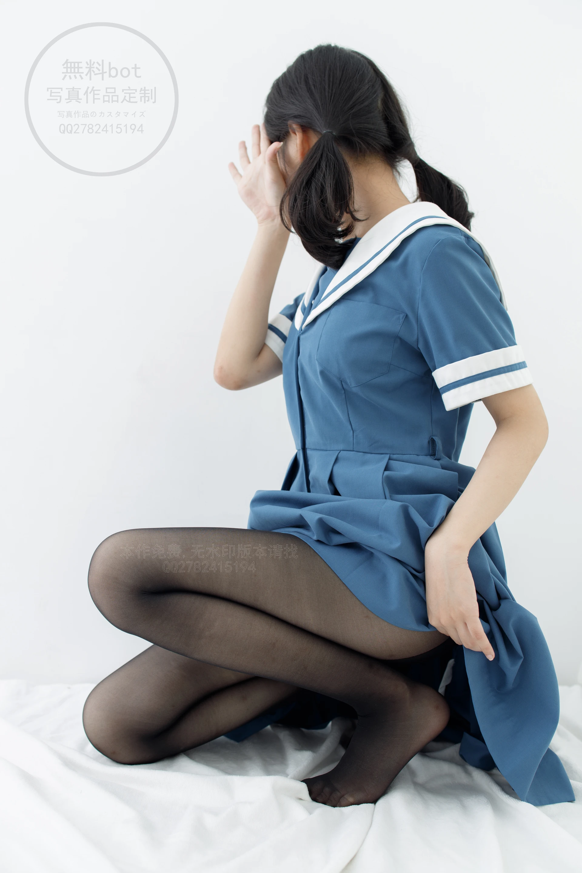 森萝财团 無料 – 02 黑丝蓝色JK制服[82P-932.8M]JK, JK制服, 制服, 有料, 森萝财团, 無料, 美腿, 美足, 黑丝