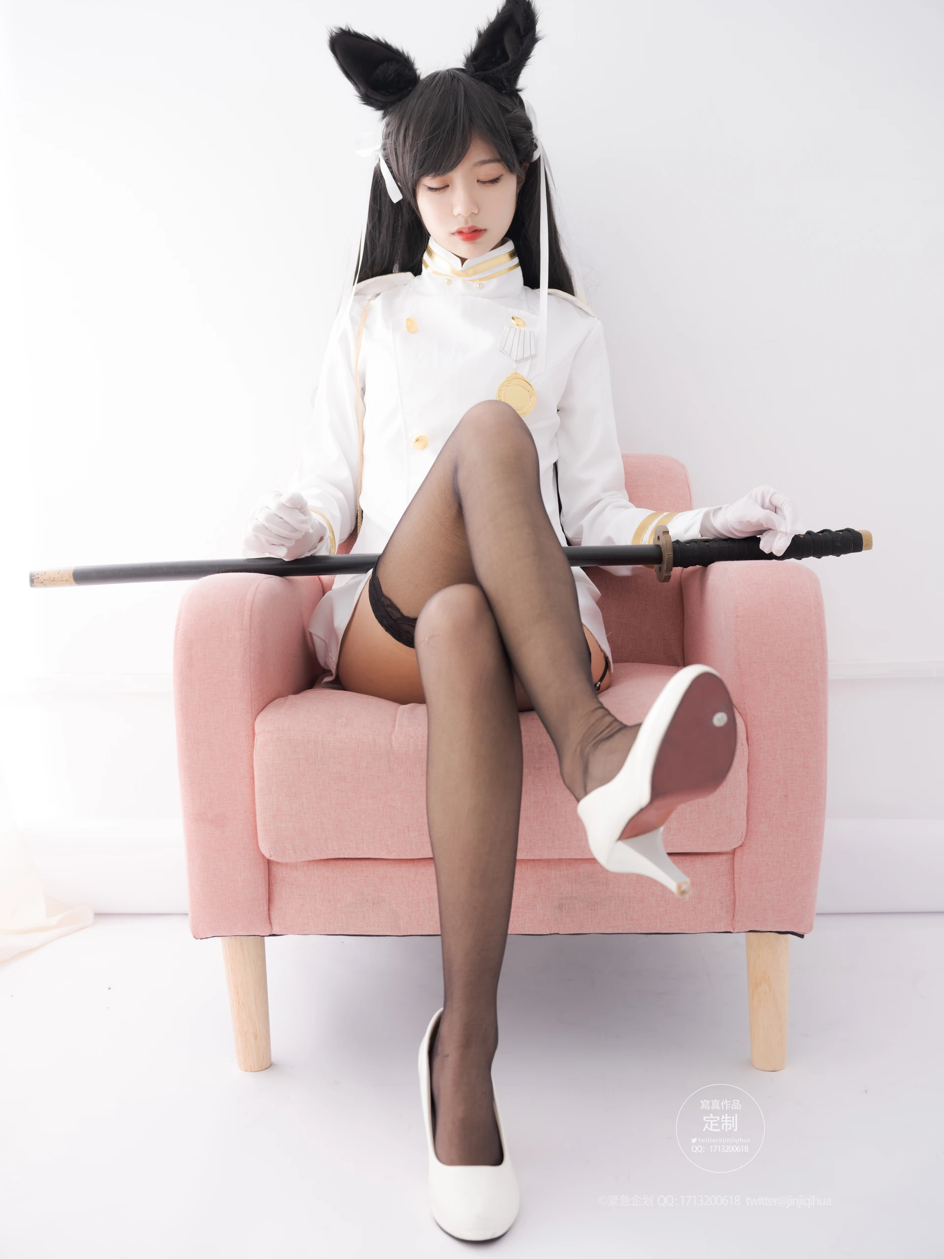 紧急企划 VOL.016 [80P1V-2.06G] 一只喵喵梓 爱宕黑丝一只喵喵梓, 制服, 爱宕, 紧急企划, 美腿, 美足, 黑丝