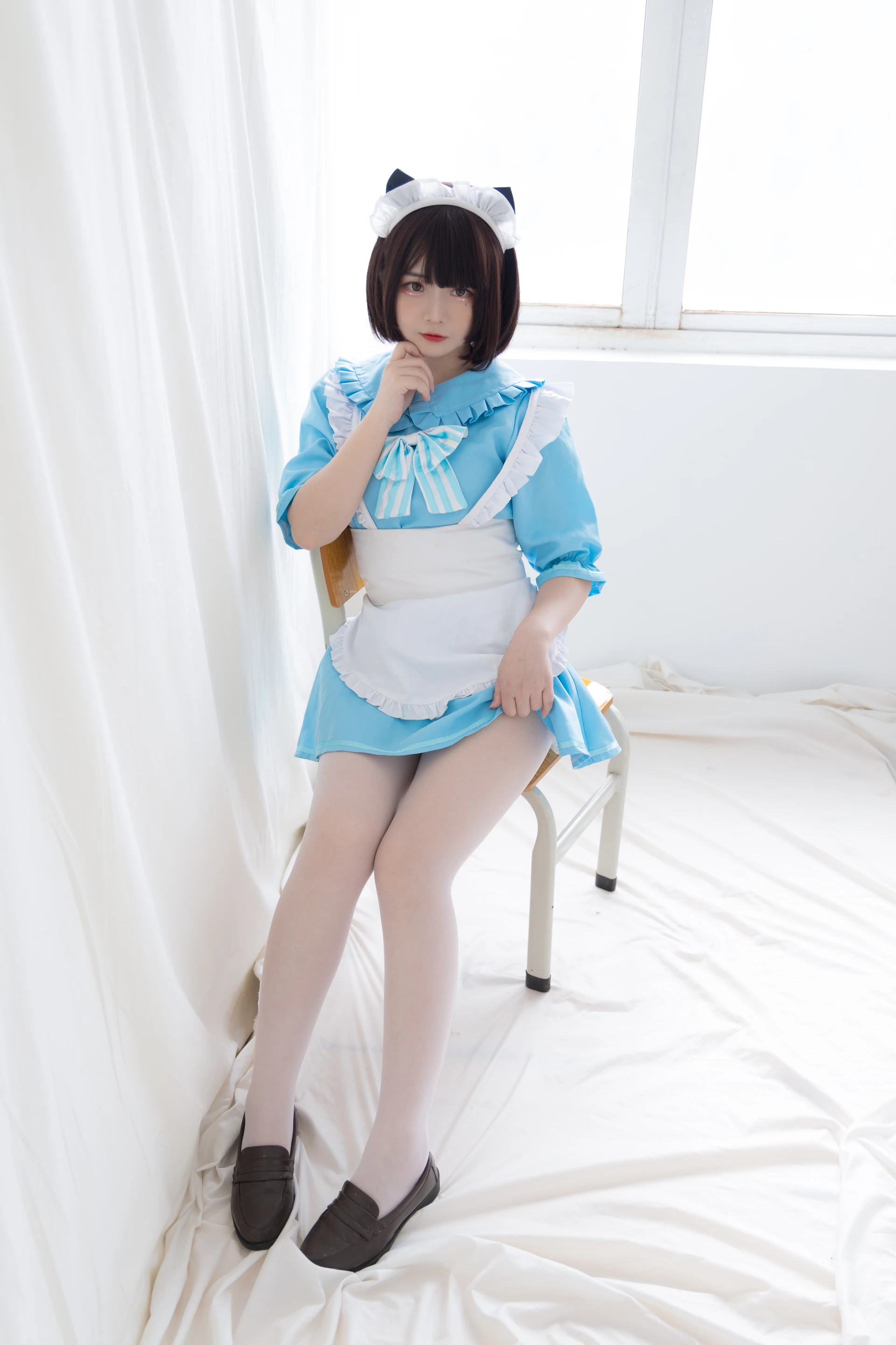 少女秩序 EX.06 古川kagura 蓝色猫女仆白丝美腿[42P-295.7M]古川kagura, 女仆, 少女秩序, 白丝, 美腿, 美足