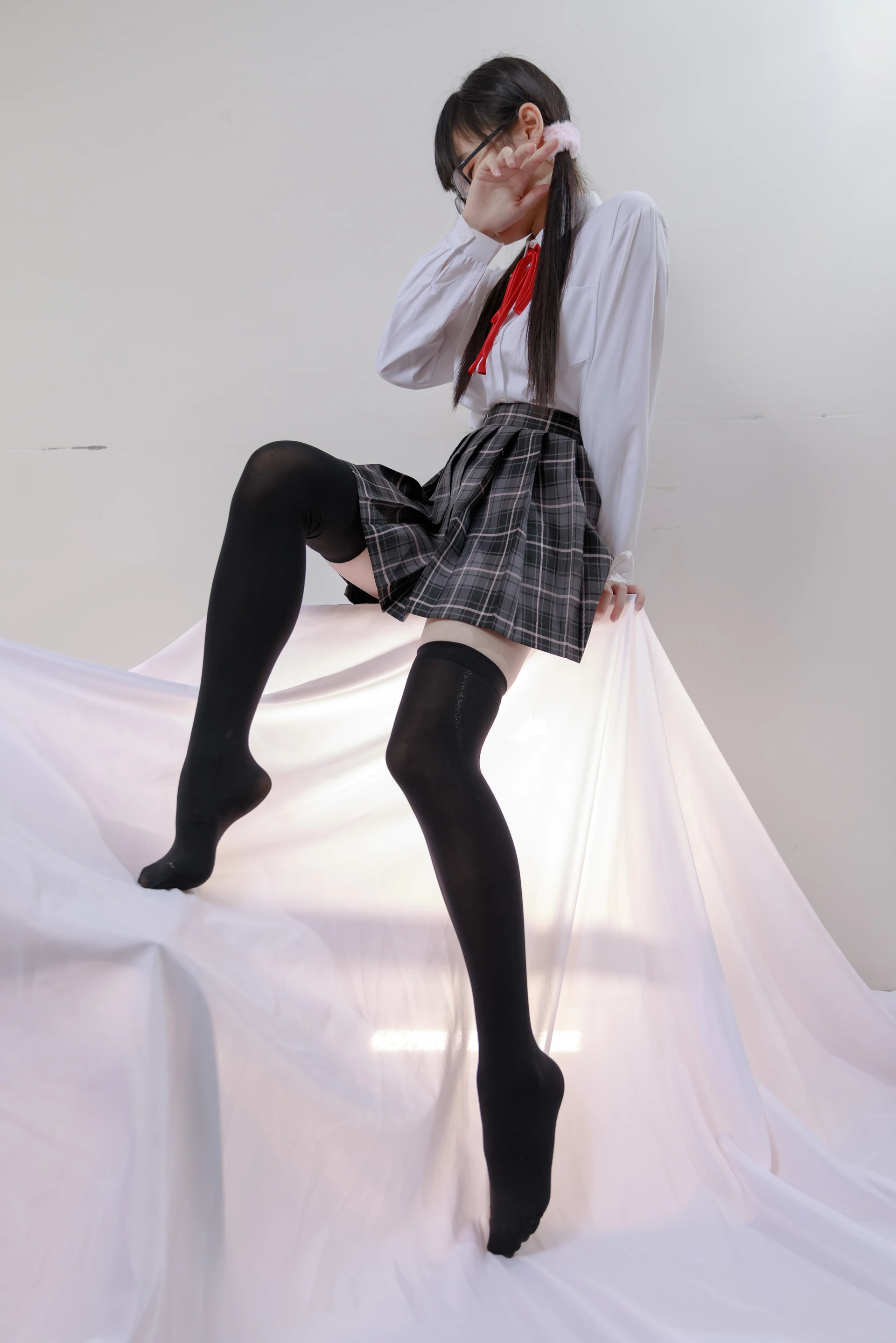 喵写真 R15-008 [91P1V-583M]可爱, 喵写真, 学生装, 美腿, 黑丝
