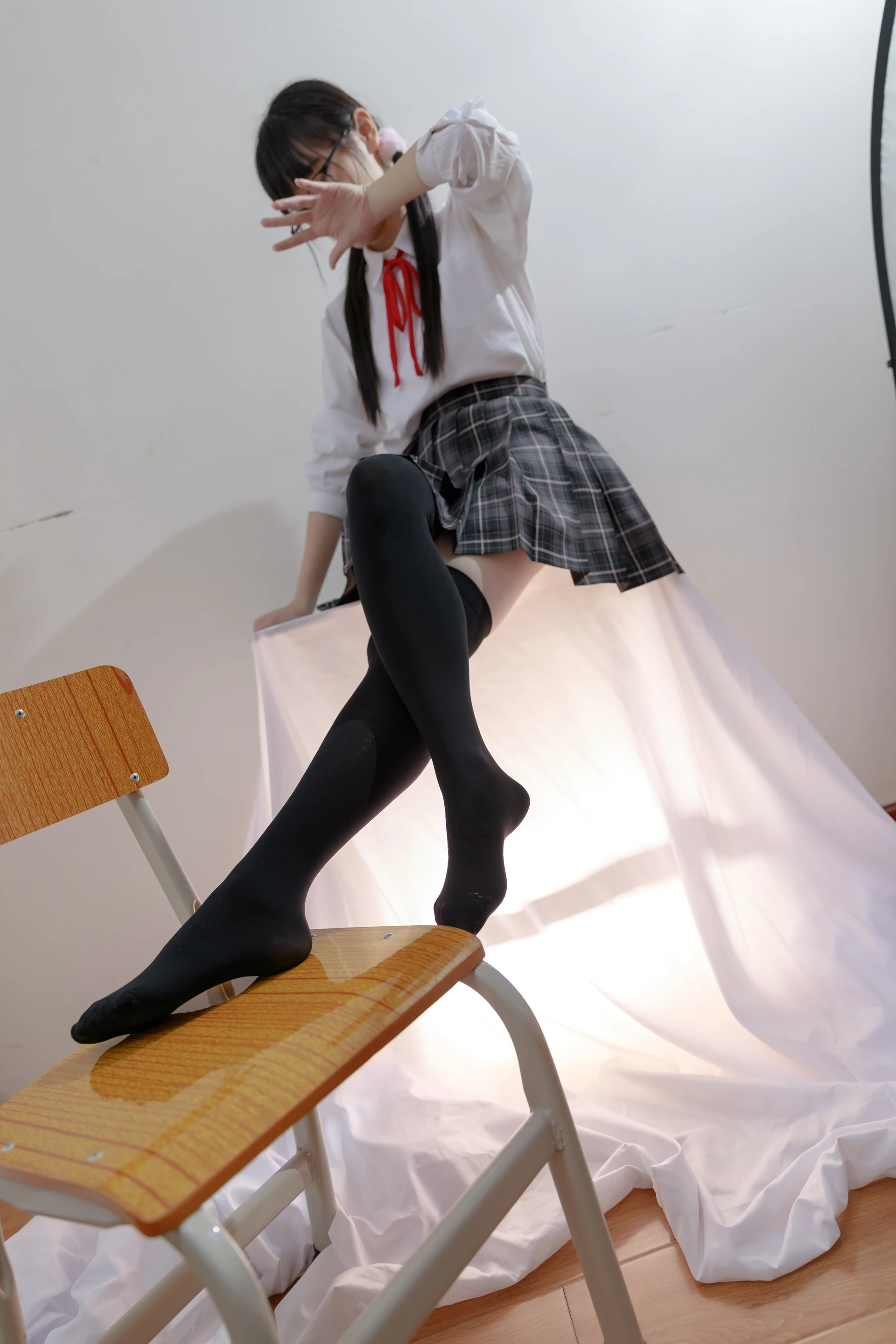 喵写真 R15-008 [91P1V-583M]可爱, 喵写真, 学生装, 美腿, 黑丝