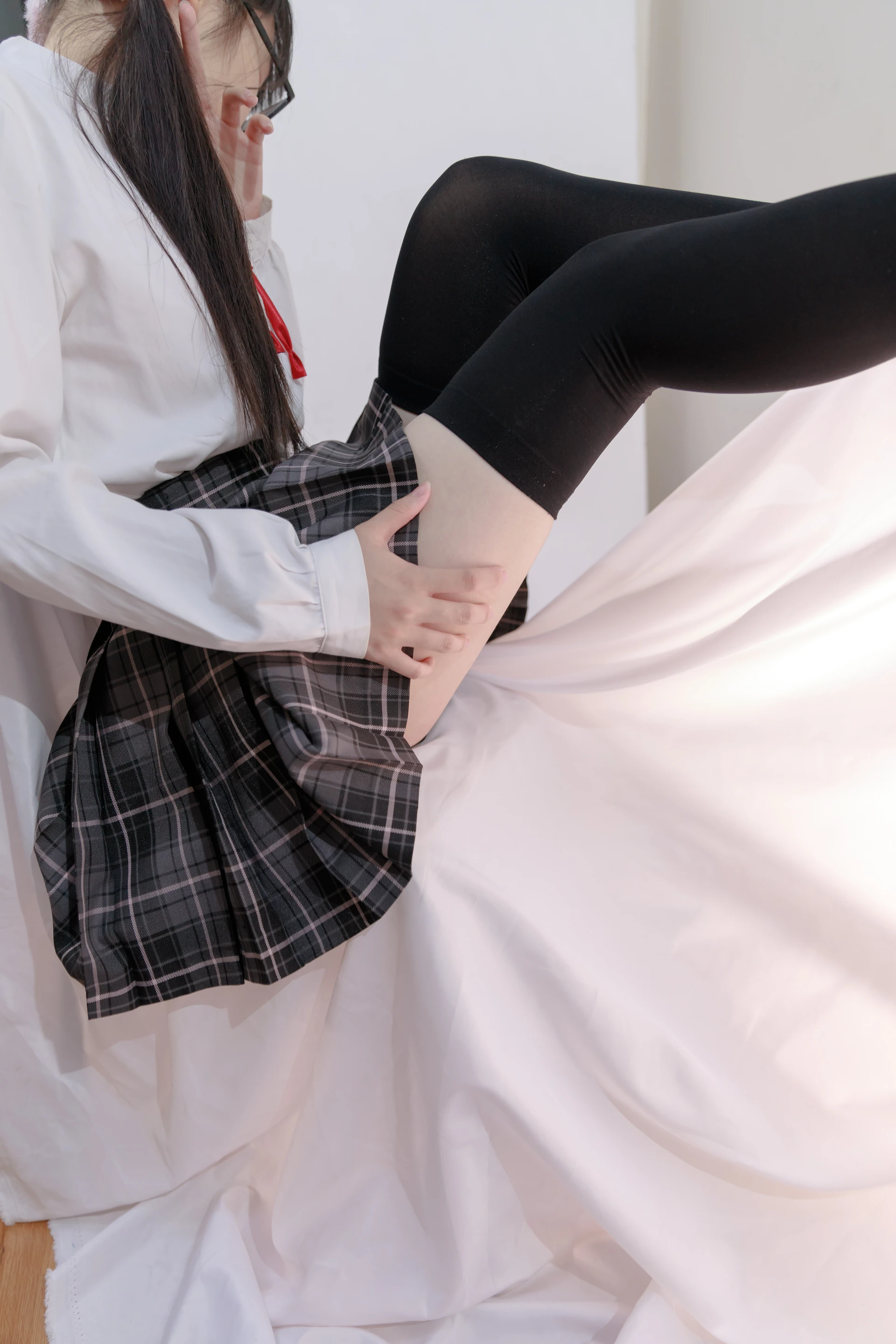 喵写真 R15-008 [91P1V-583M]可爱, 喵写真, 学生装, 美腿, 黑丝