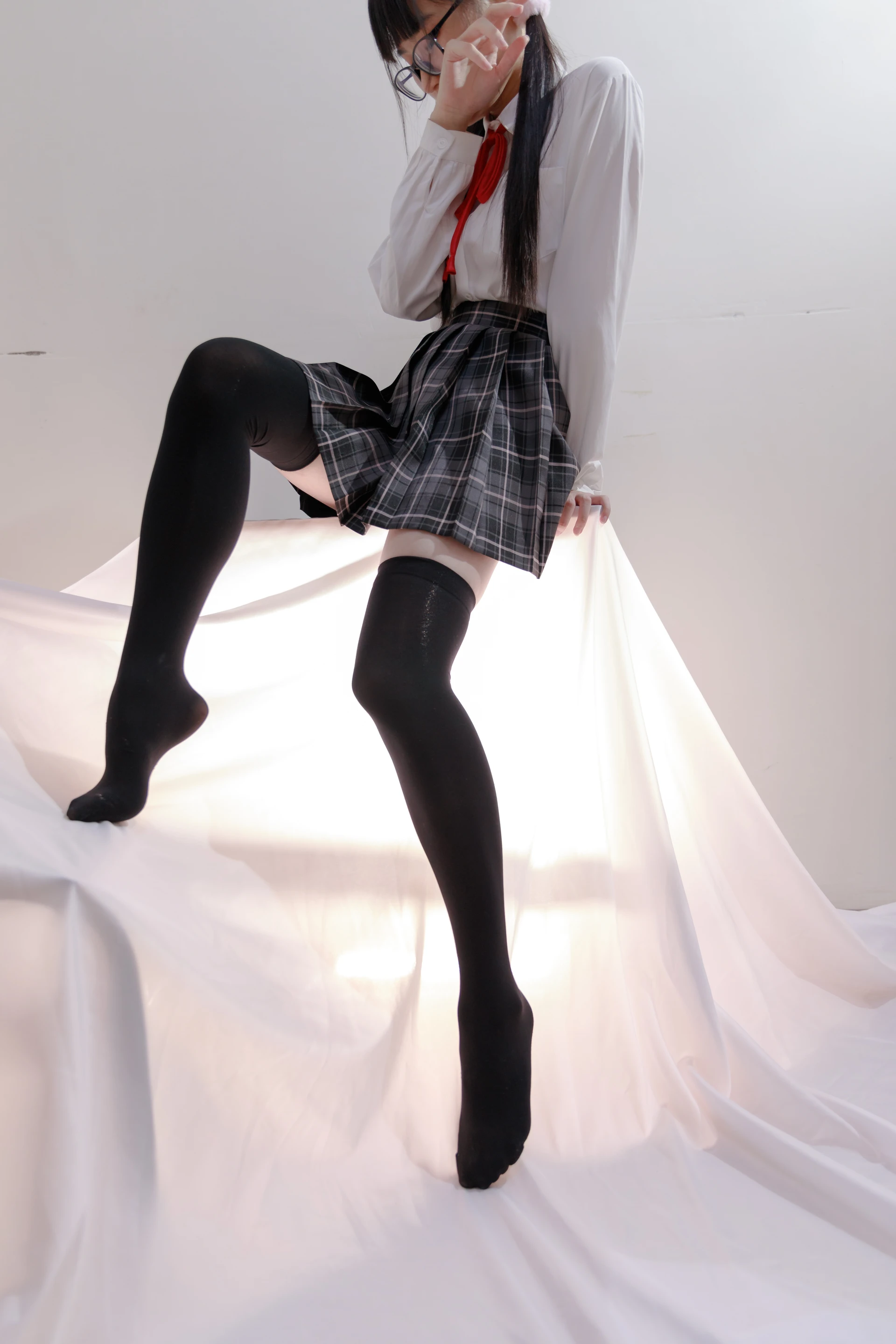 喵写真 R15-008 [91P1V-583M]可爱, 喵写真, 学生装, 美腿, 黑丝