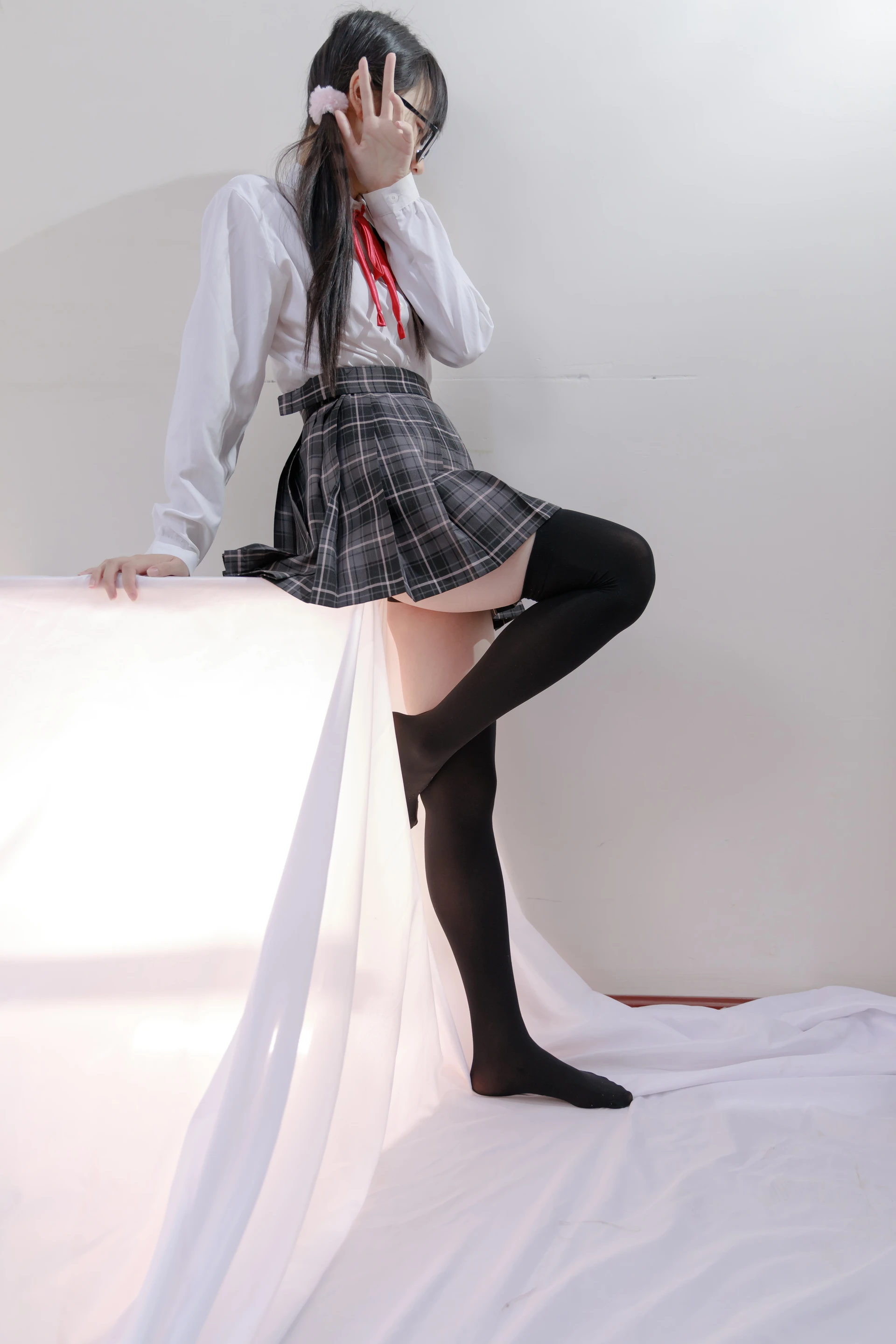 喵写真 R15-008 [91P1V-583M]可爱, 喵写真, 学生装, 美腿, 黑丝