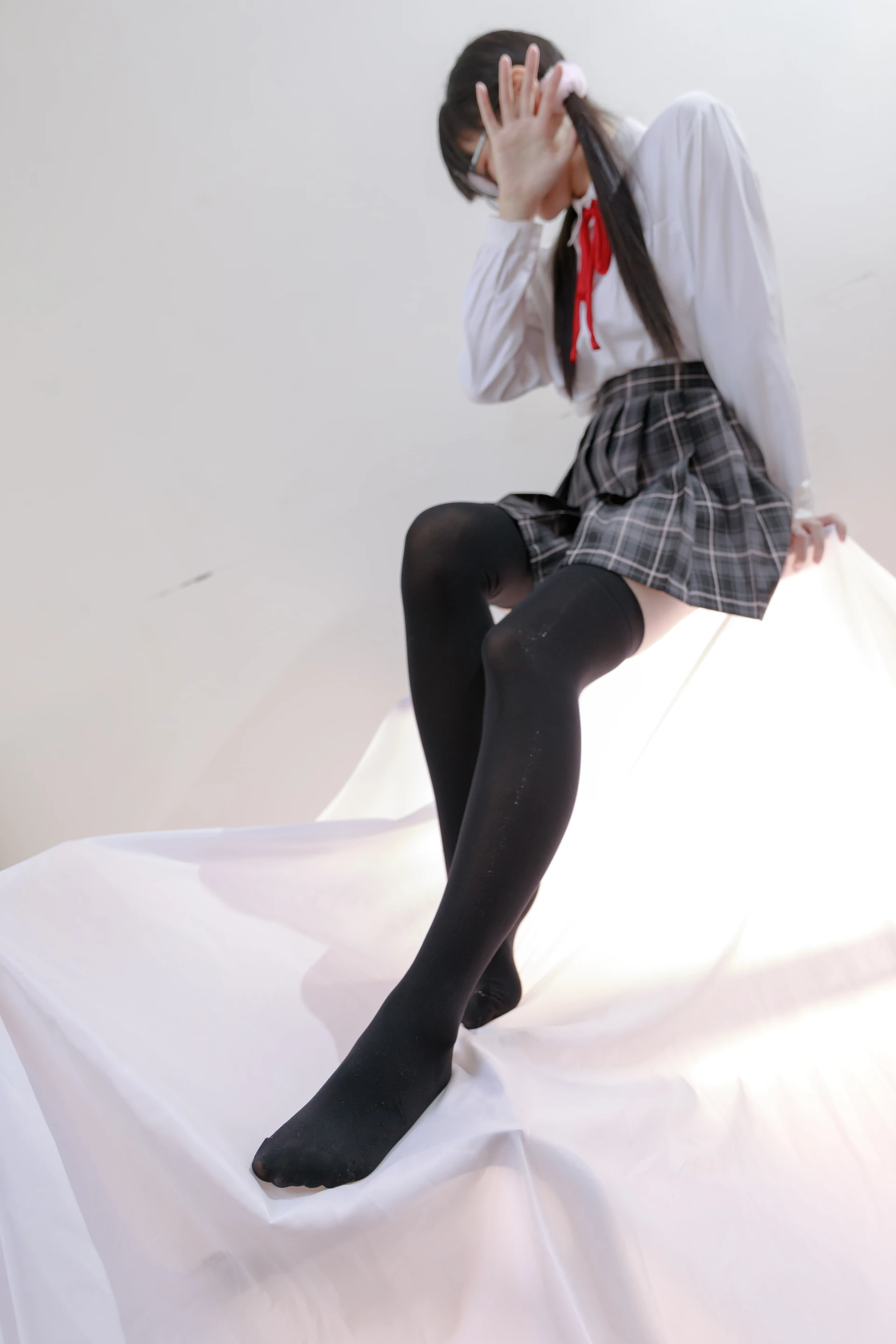 喵写真 R15-008 [91P1V-583M]可爱, 喵写真, 学生装, 美腿, 黑丝