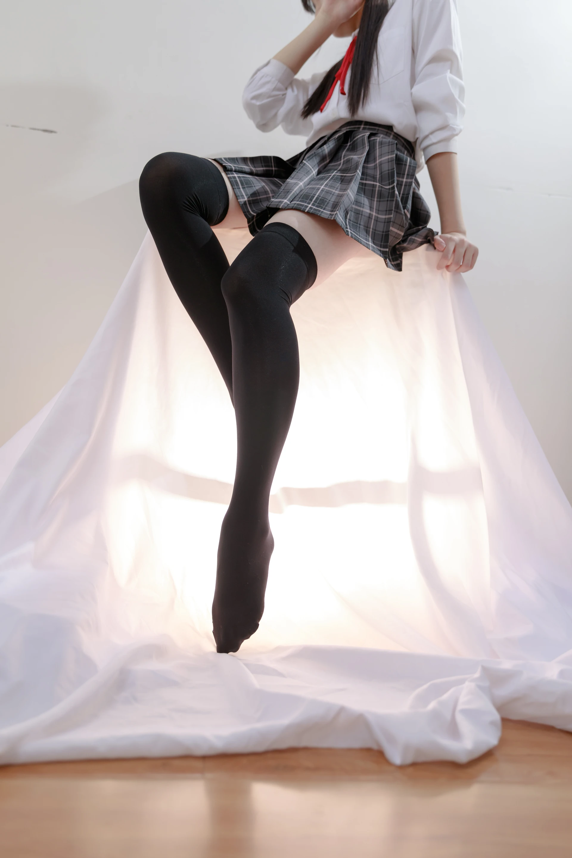 喵写真 R15-008 [91P1V-583M]可爱, 喵写真, 学生装, 美腿, 黑丝