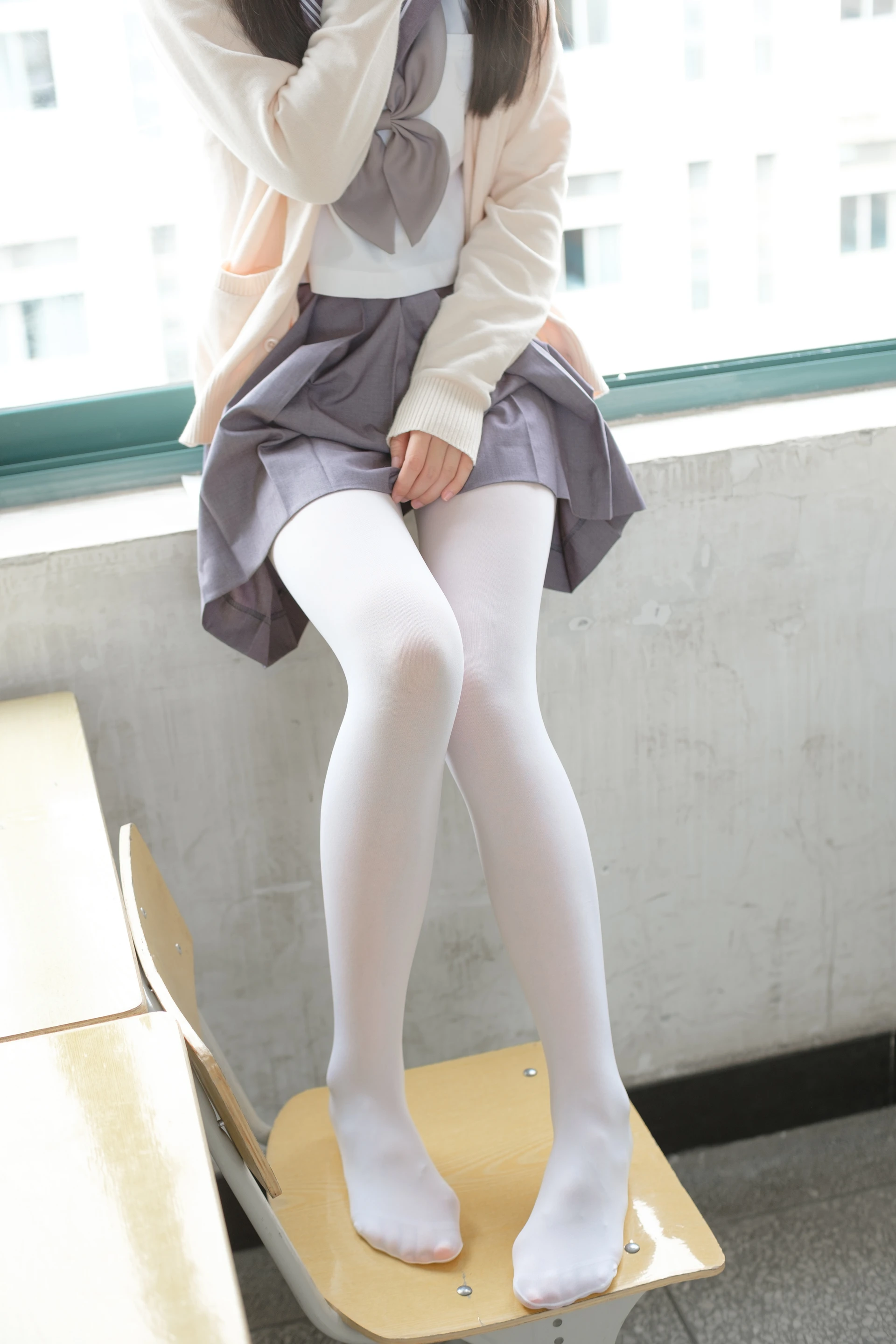 森萝财团 X-017 [99P1V-1.24G]学生装, 校服, 森萝财团, 白丝, 美腿