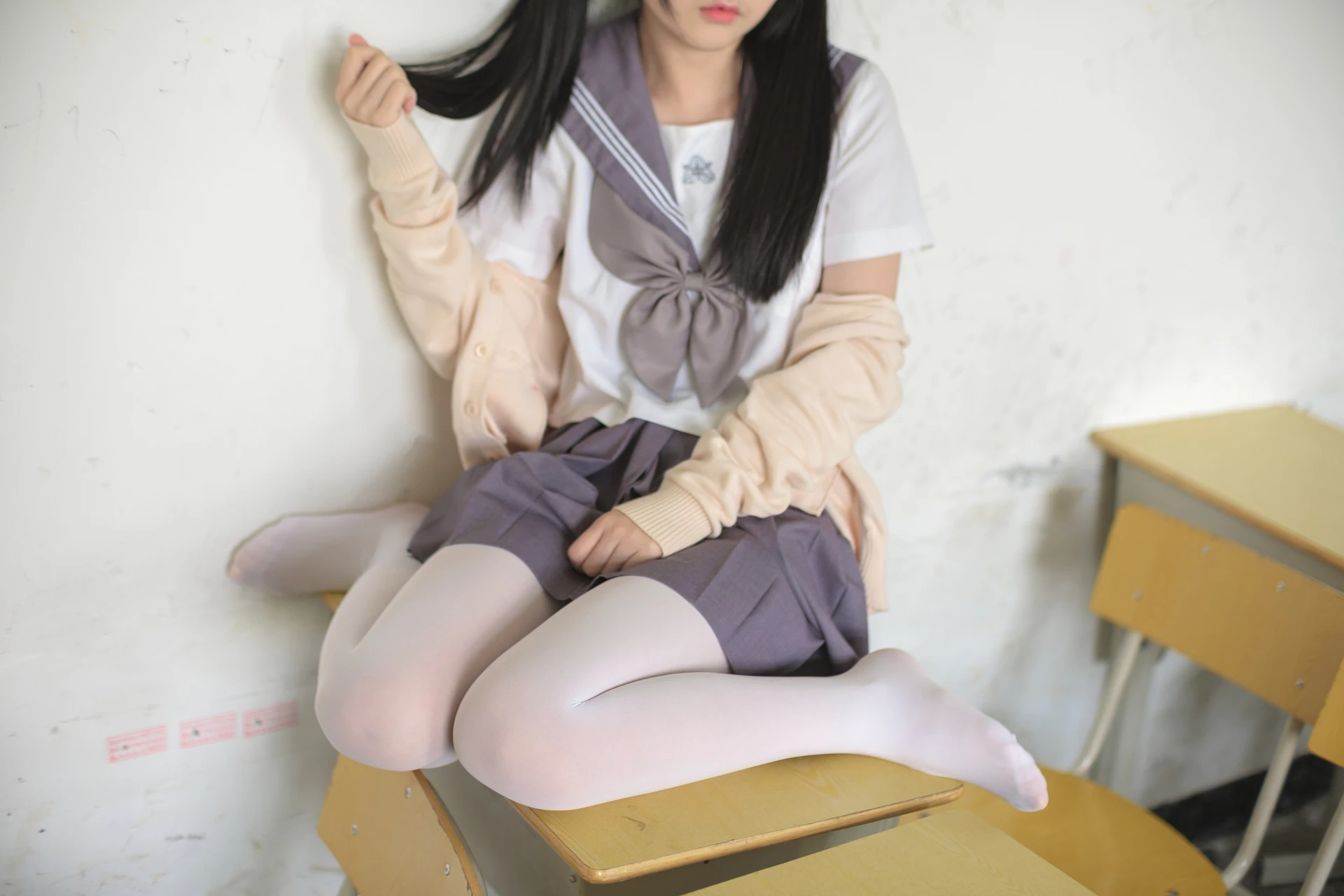 森萝财团 X-017 [99P1V-1.24G]学生装, 校服, 森萝财团, 白丝, 美腿