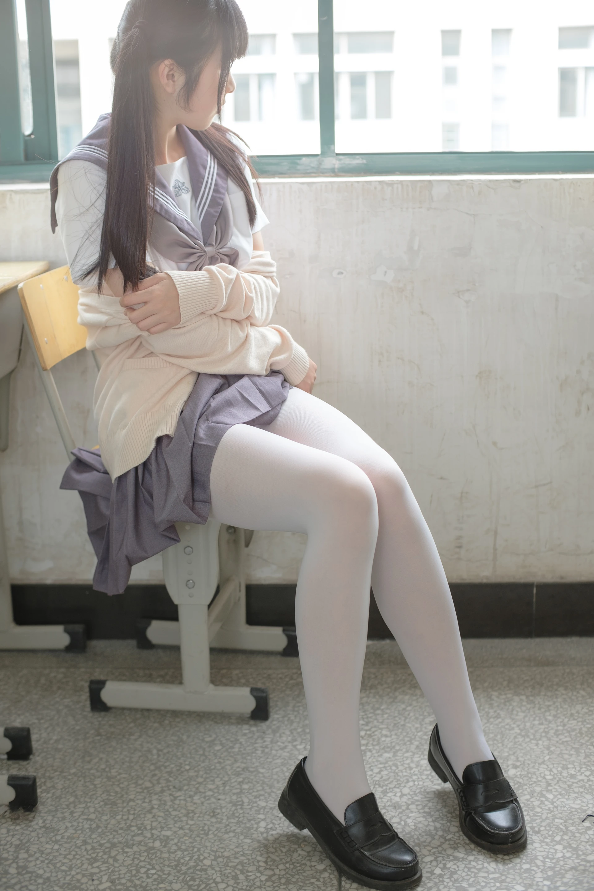 森萝财团 X-017 [99P1V-1.24G]学生装, 校服, 森萝财团, 白丝, 美腿