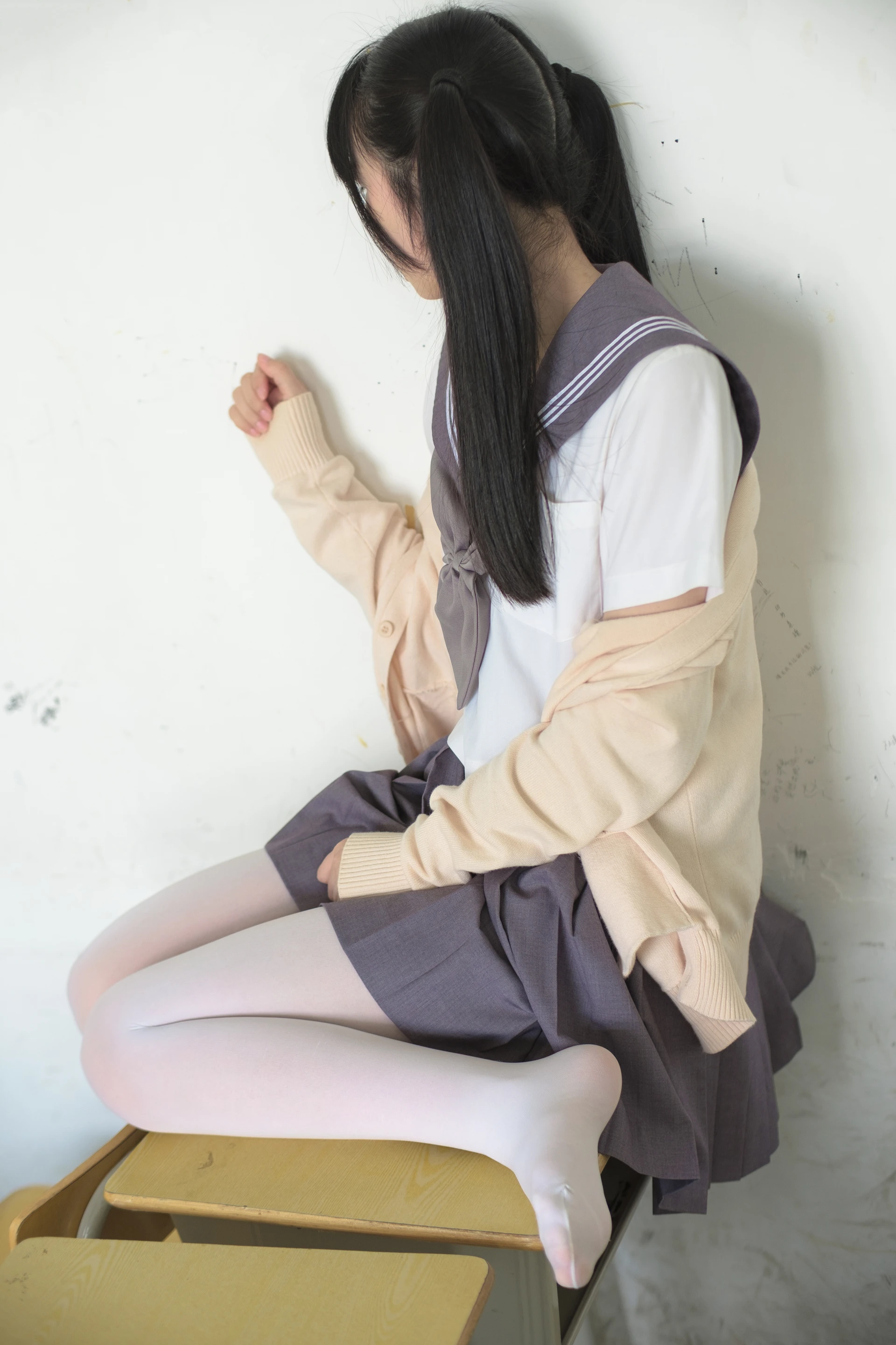 森萝财团 X-017 [99P1V-1.24G]学生装, 校服, 森萝财团, 白丝, 美腿