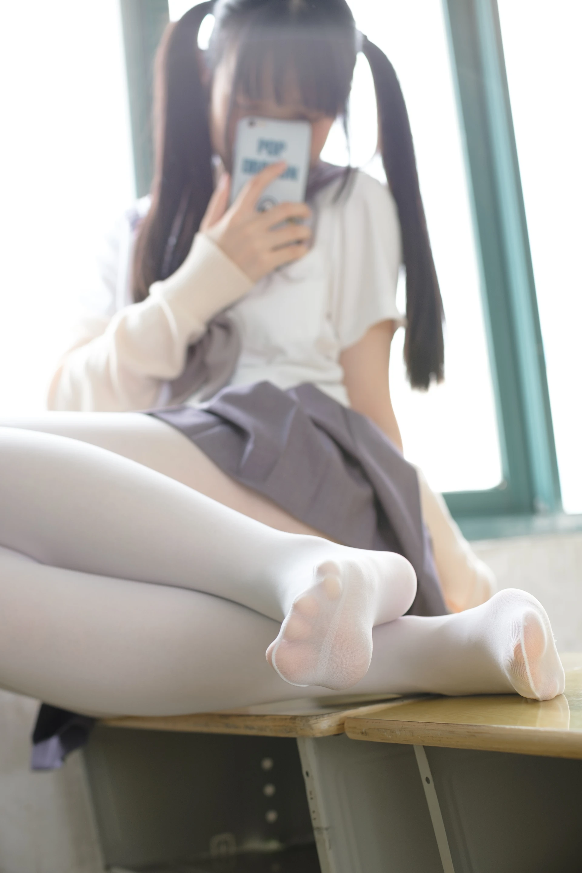 森萝财团 X-017 [99P1V-1.24G]学生装, 校服, 森萝财团, 白丝, 美腿