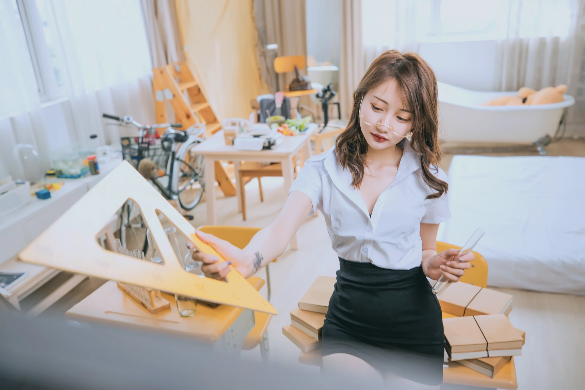 神楽坂真冬 第三季 序号3：《数之歌》百合教室 [150P3V-617MB]JK制服, OL制服, 内衣, 神楽坂真冬, 美腿, 美足, 黑丝