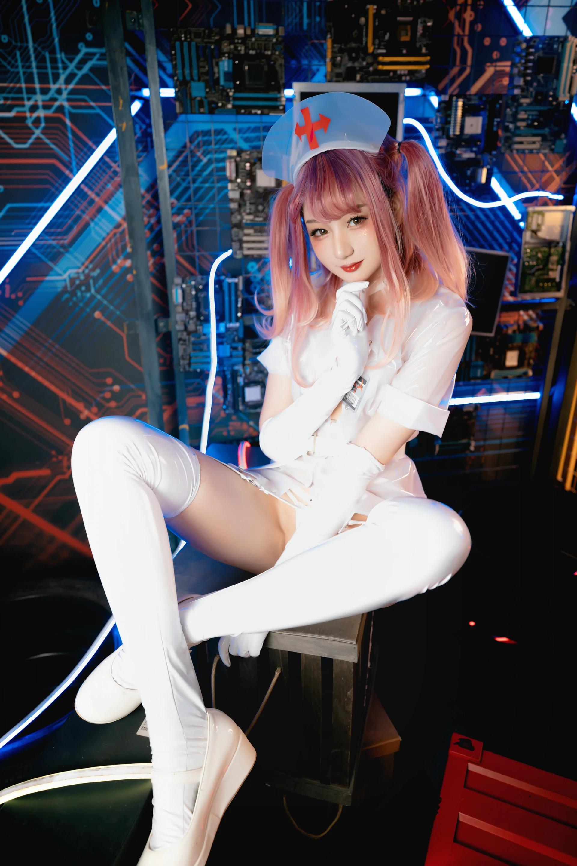 神楽坂真冬 第三季 序号1：《無色哲学》透明黑白护士双人 [150P3V-825MB]内衣, 双马尾, 护士, 神楽坂真冬, 美腿, 美足