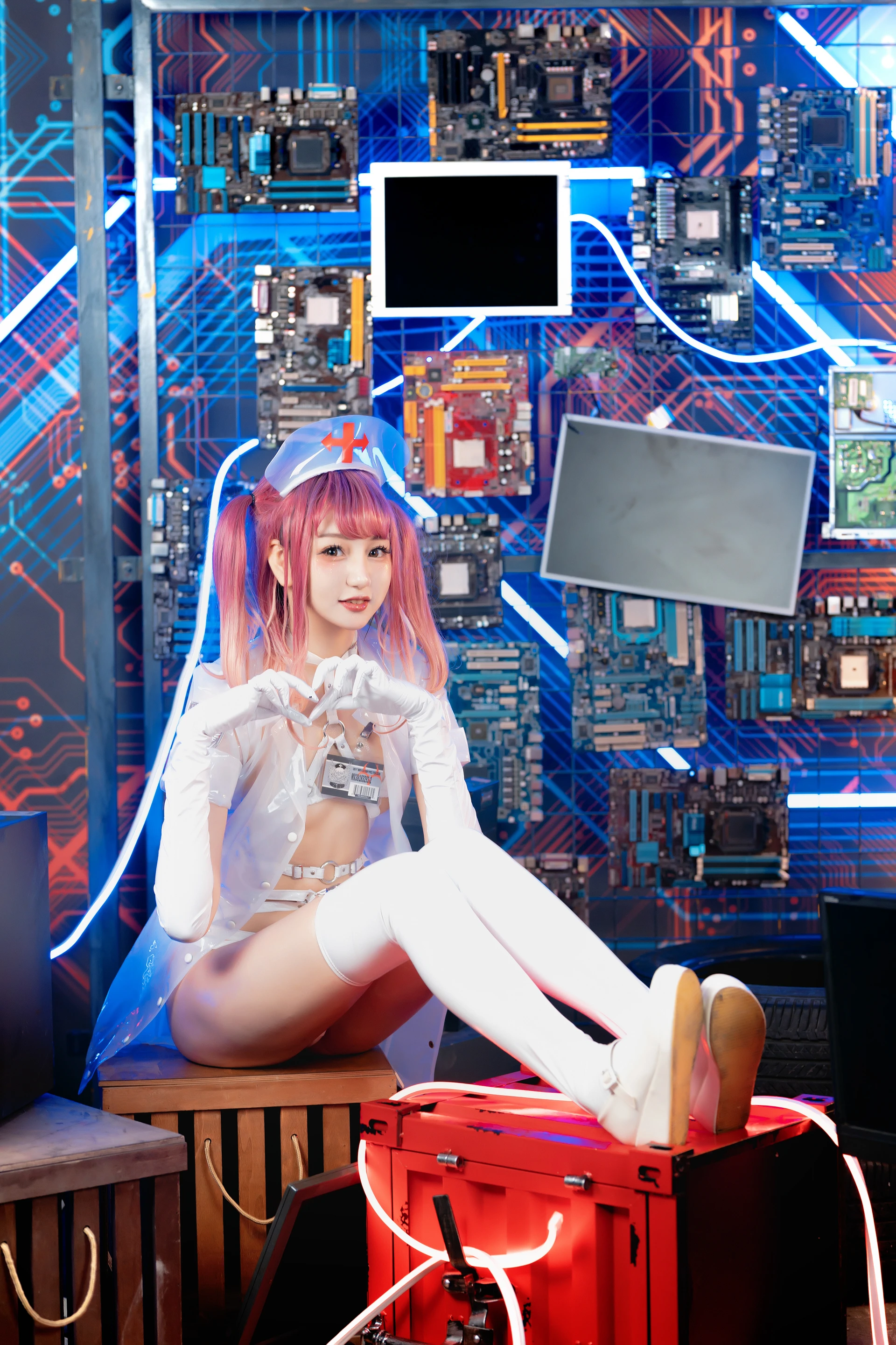 神楽坂真冬 第三季 序号1：《無色哲学》透明黑白护士双人 [150P3V-825MB]内衣, 双马尾, 护士, 神楽坂真冬, 美腿, 美足