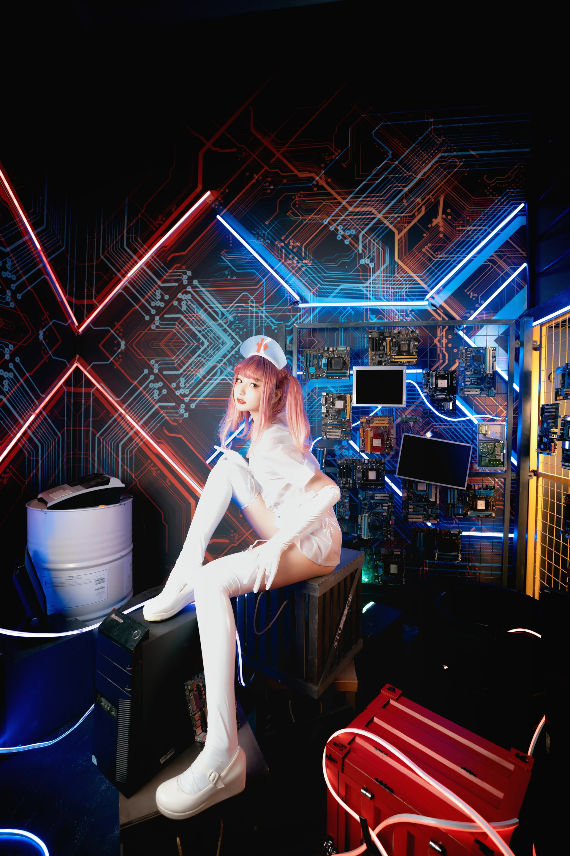 神楽坂真冬 第三季 序号1：《無色哲学》透明黑白护士双人 [150P3V-825MB]内衣, 双马尾, 护士, 神楽坂真冬, 美腿, 美足