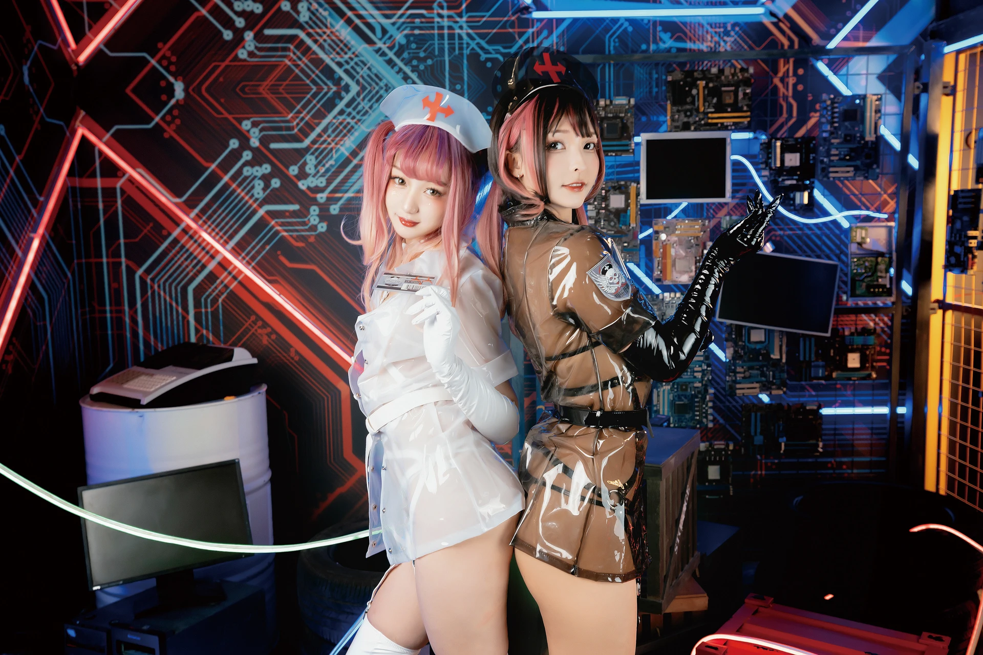 神楽坂真冬 第三季 序号1：《無色哲学》透明黑白护士双人 [150P3V-825MB]内衣, 双马尾, 护士, 神楽坂真冬, 美腿, 美足