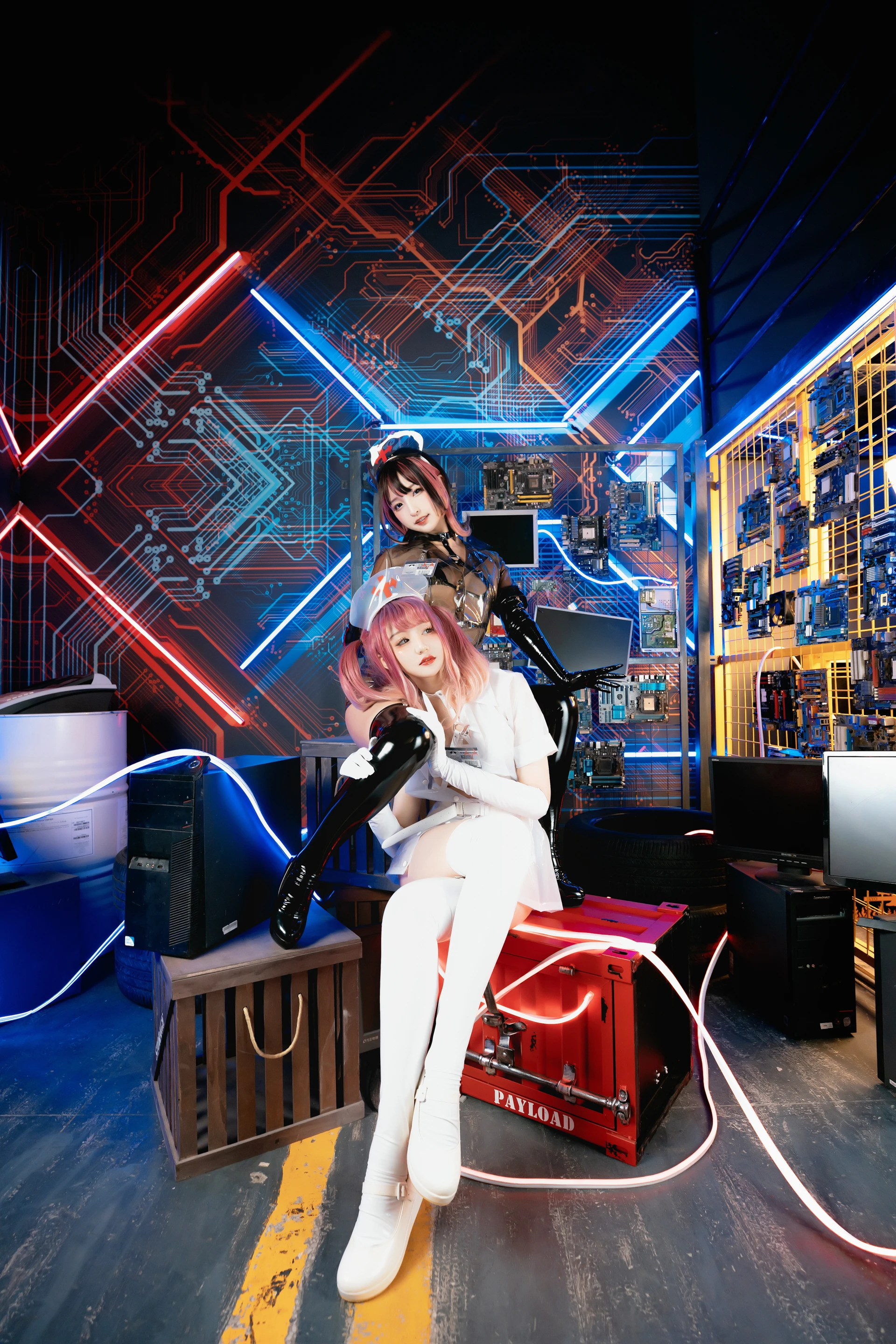 神楽坂真冬 第三季 序号1：《無色哲学》透明黑白护士双人 [150P3V-825MB]内衣, 双马尾, 护士, 神楽坂真冬, 美腿, 美足